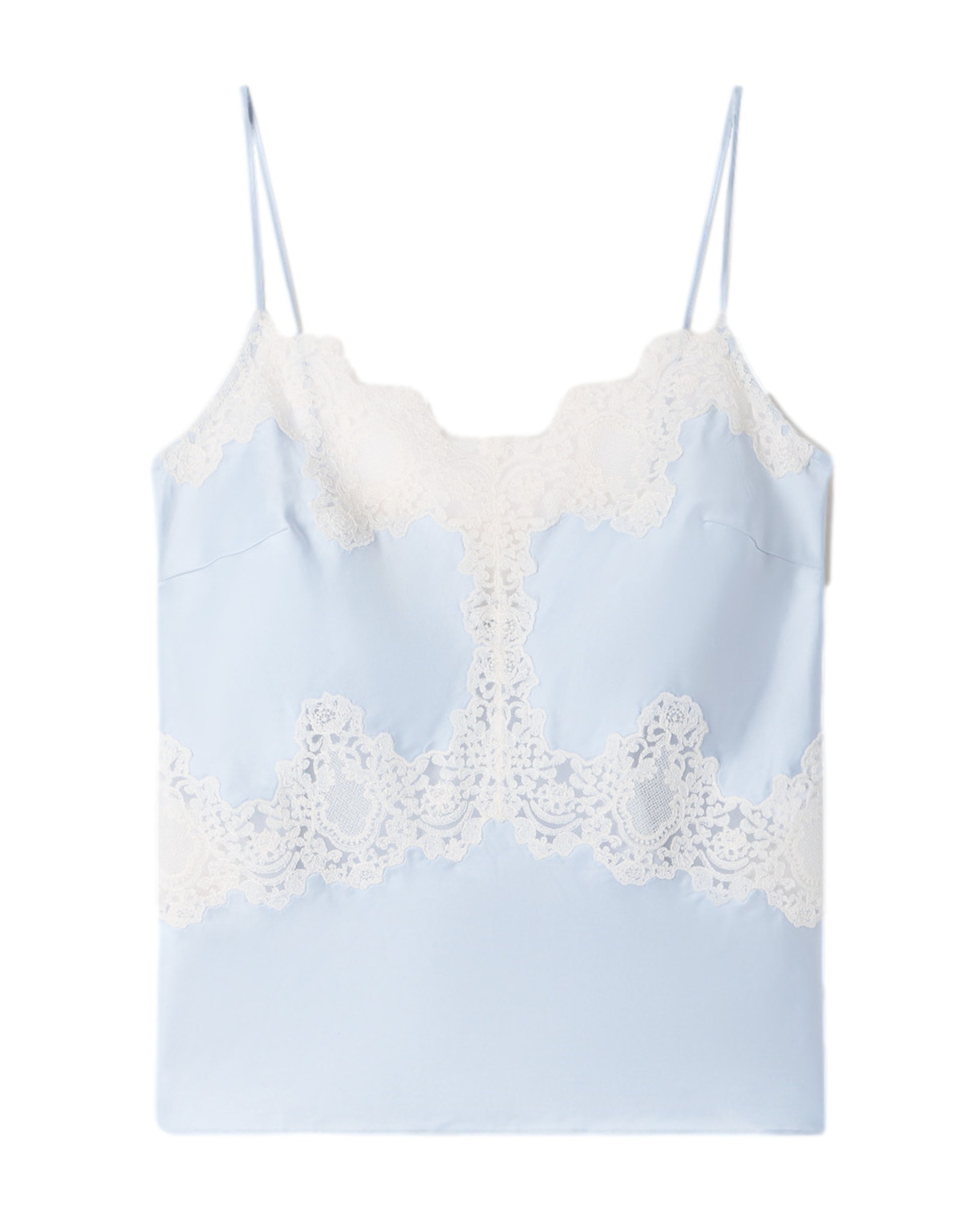 Top de mujer lencero satinado con encaje - Sandro - Azul claro Azul claro-7