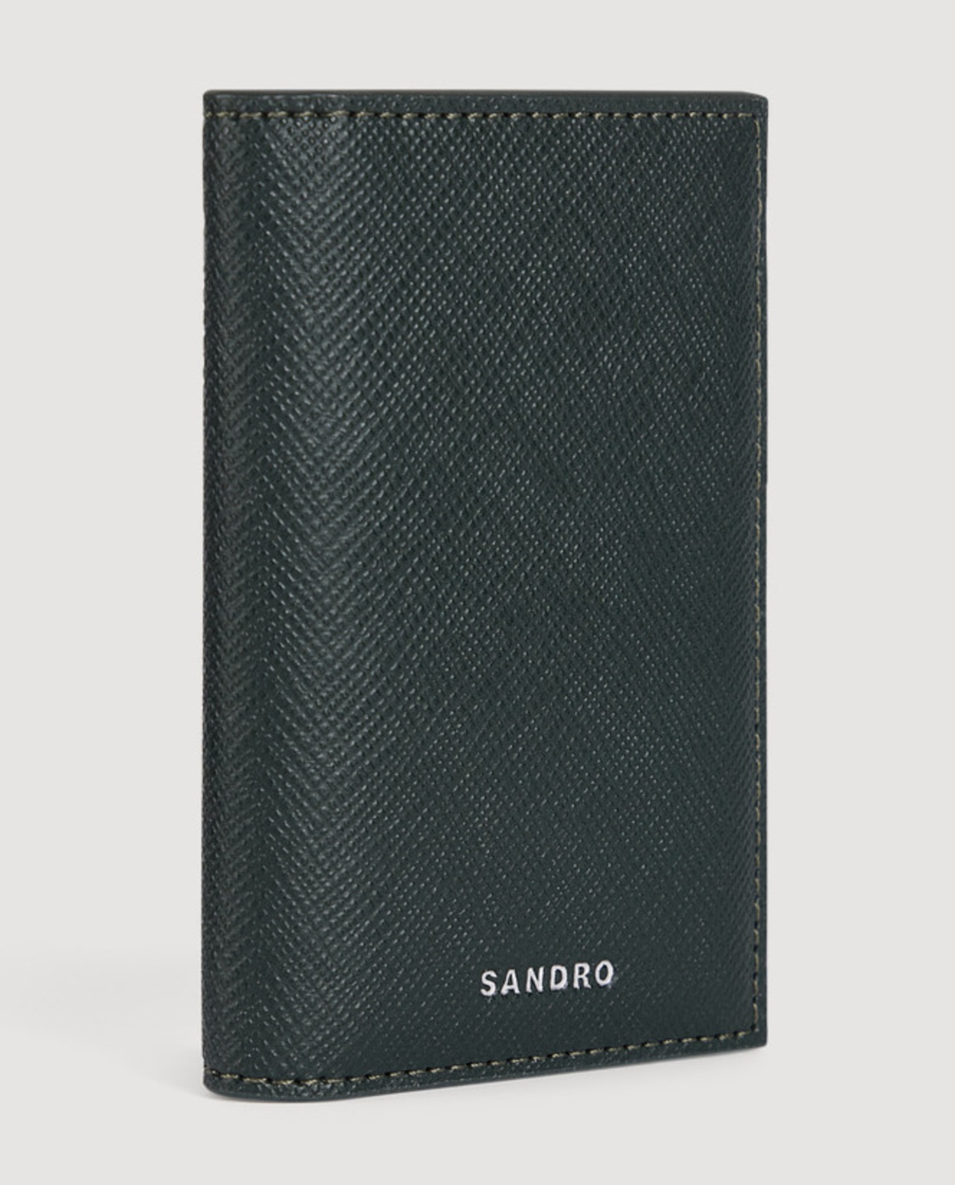 Cartera de hombre americana de cuero reconstituido - Sandro - Verde Verde-3
