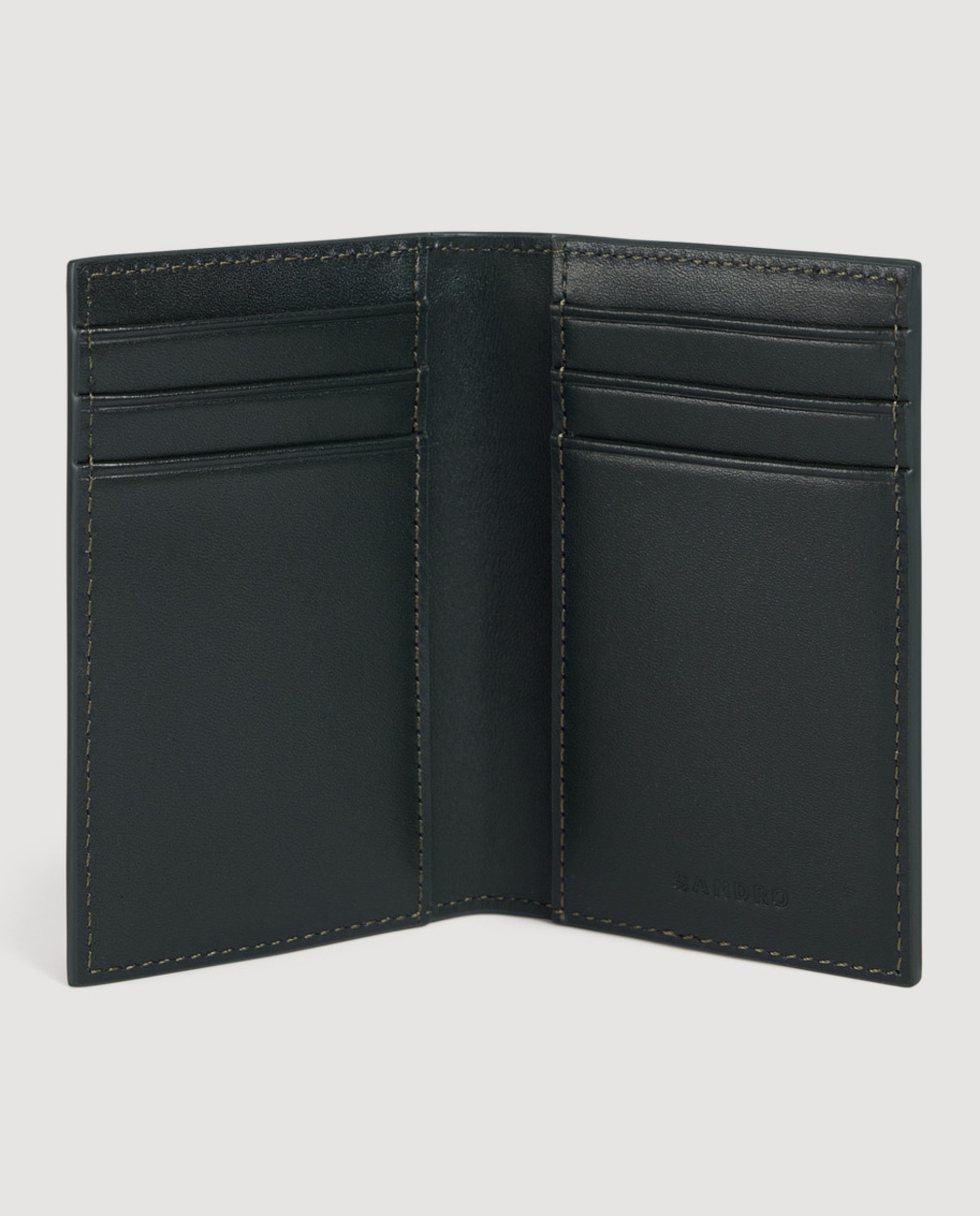 Cartera de hombre americana de cuero reconstituido - Sandro - Verde Verde-2