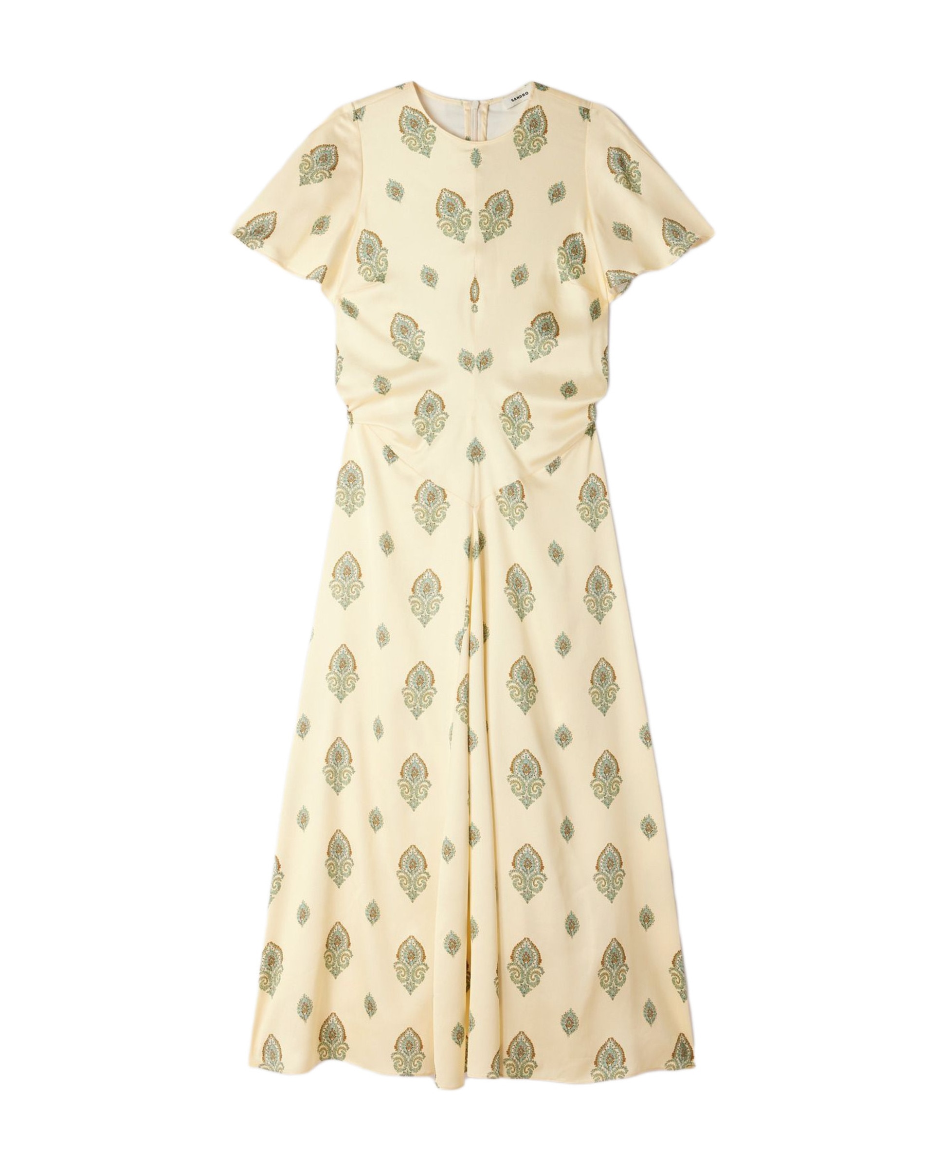 Vestido largo fluido estampado paisley con volantes - Sandro - Amarillo Amarillo-6