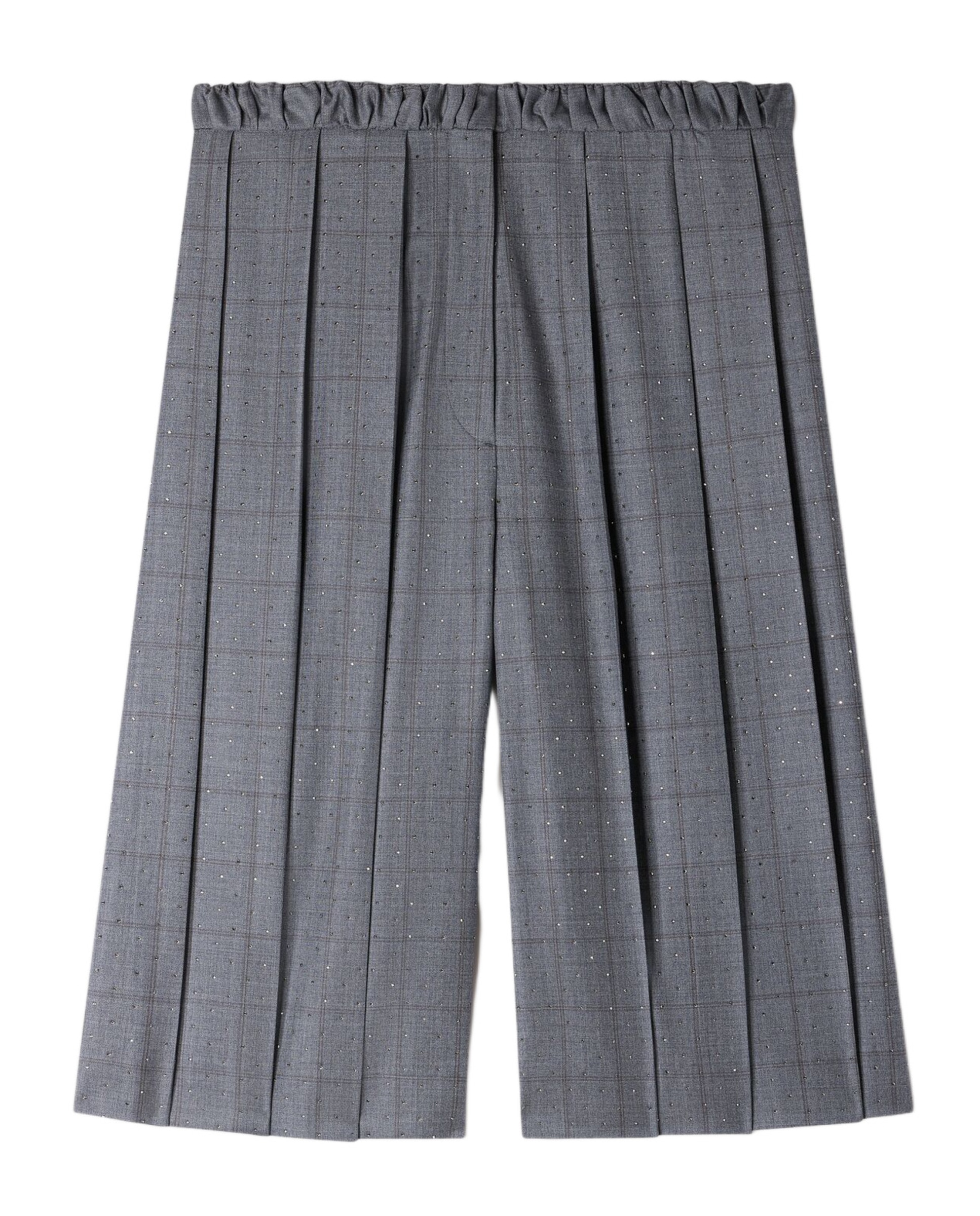 Short largo de mujer plisado de cuadros 100% lana - Sandro - Gris oscuro Gris oscuro-6