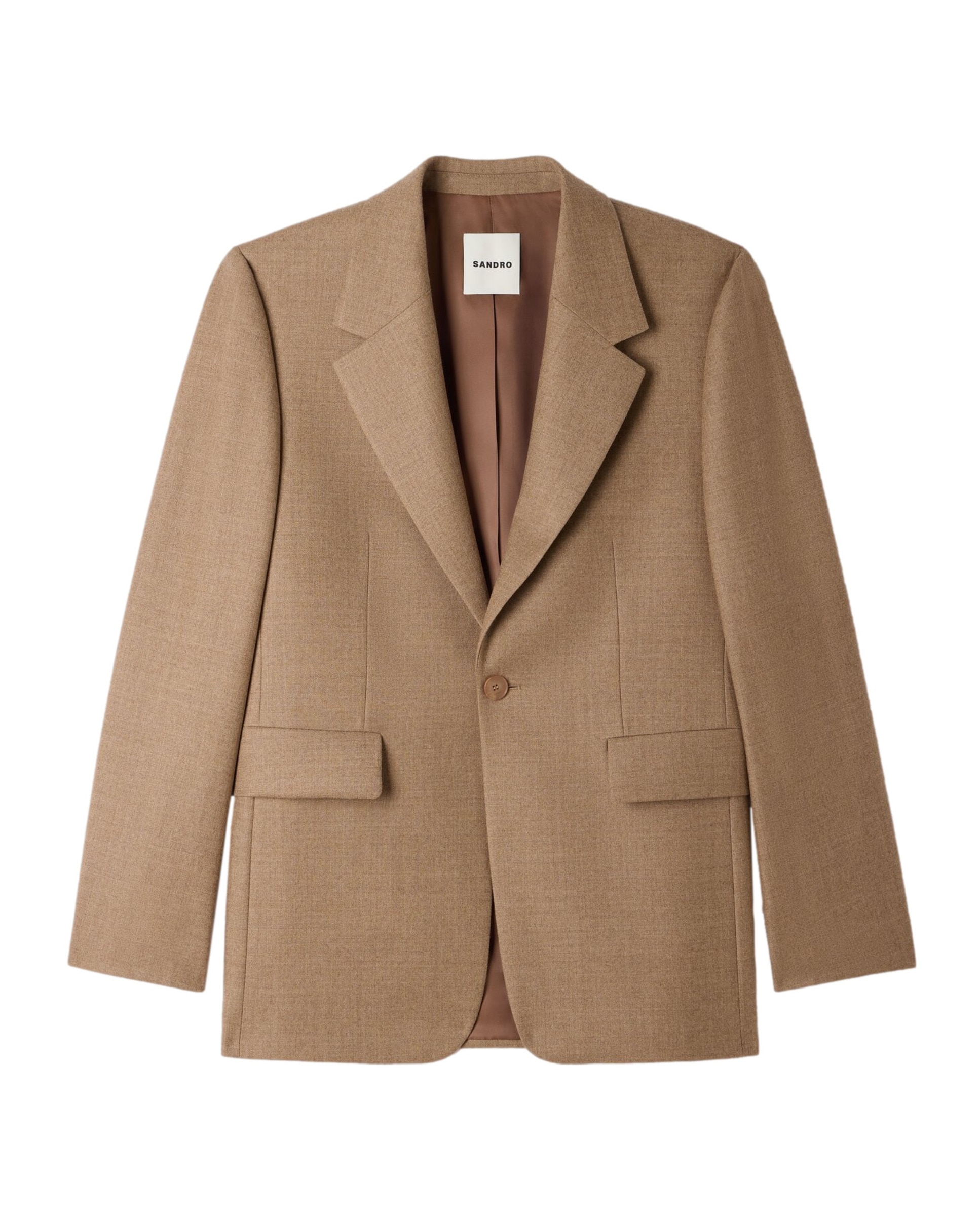 Chaqueta de traje de hombre de corte ancho de lana virgen - Sandro - Beige Beige-7