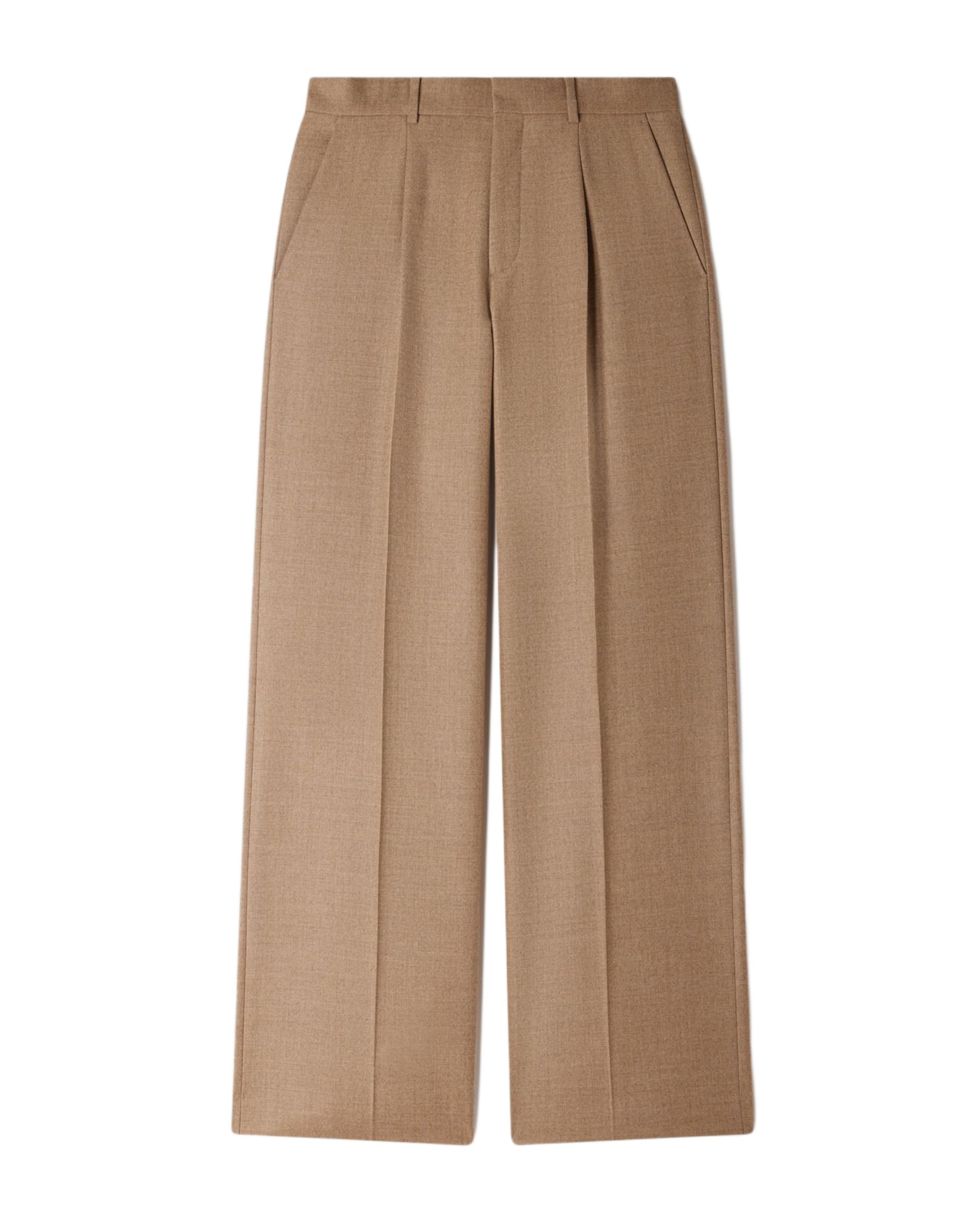 Pantalón de traje de hombre ancho de lana virgen - Sandro - Beige Beige-6