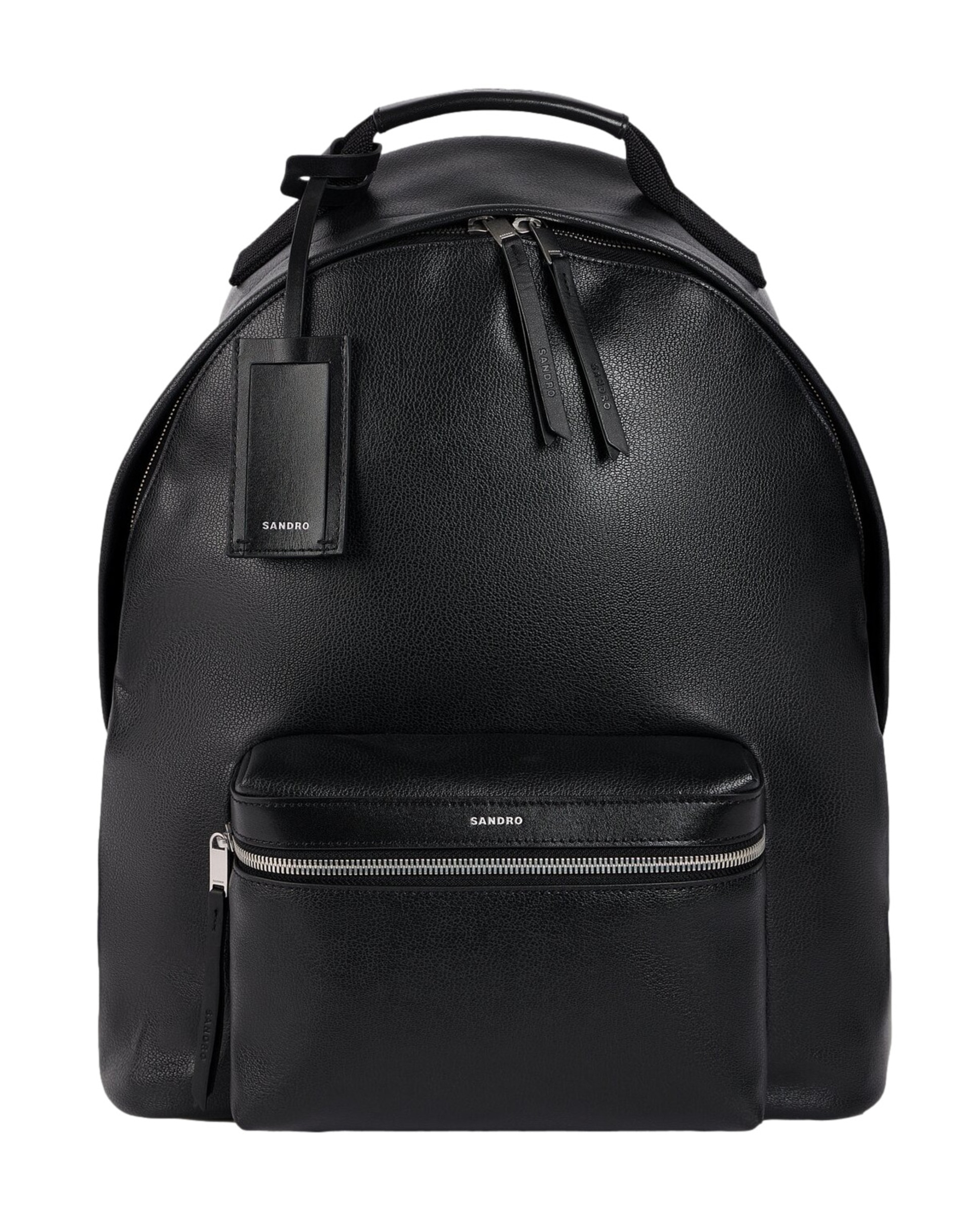 Imagen 0 de Mochila de hombre de cuero regenerado granulado Negro