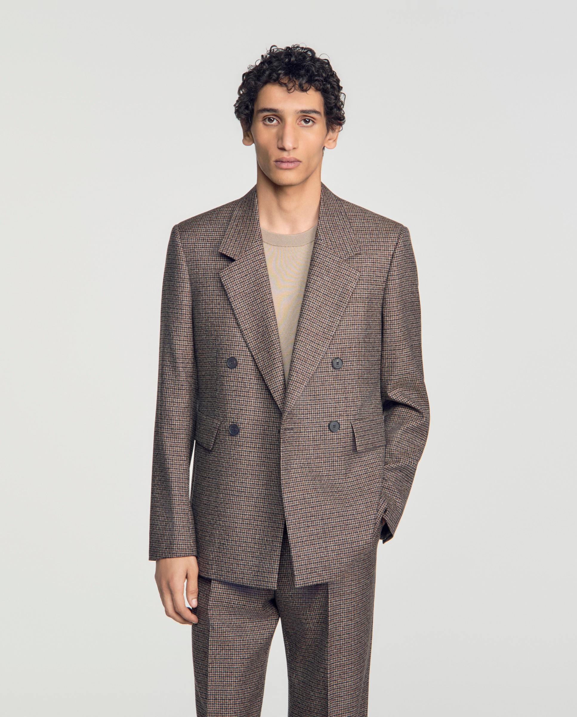 Imagen 0 de Chaqueta de traje de hombre cruzada príncipe de gales Multicolor