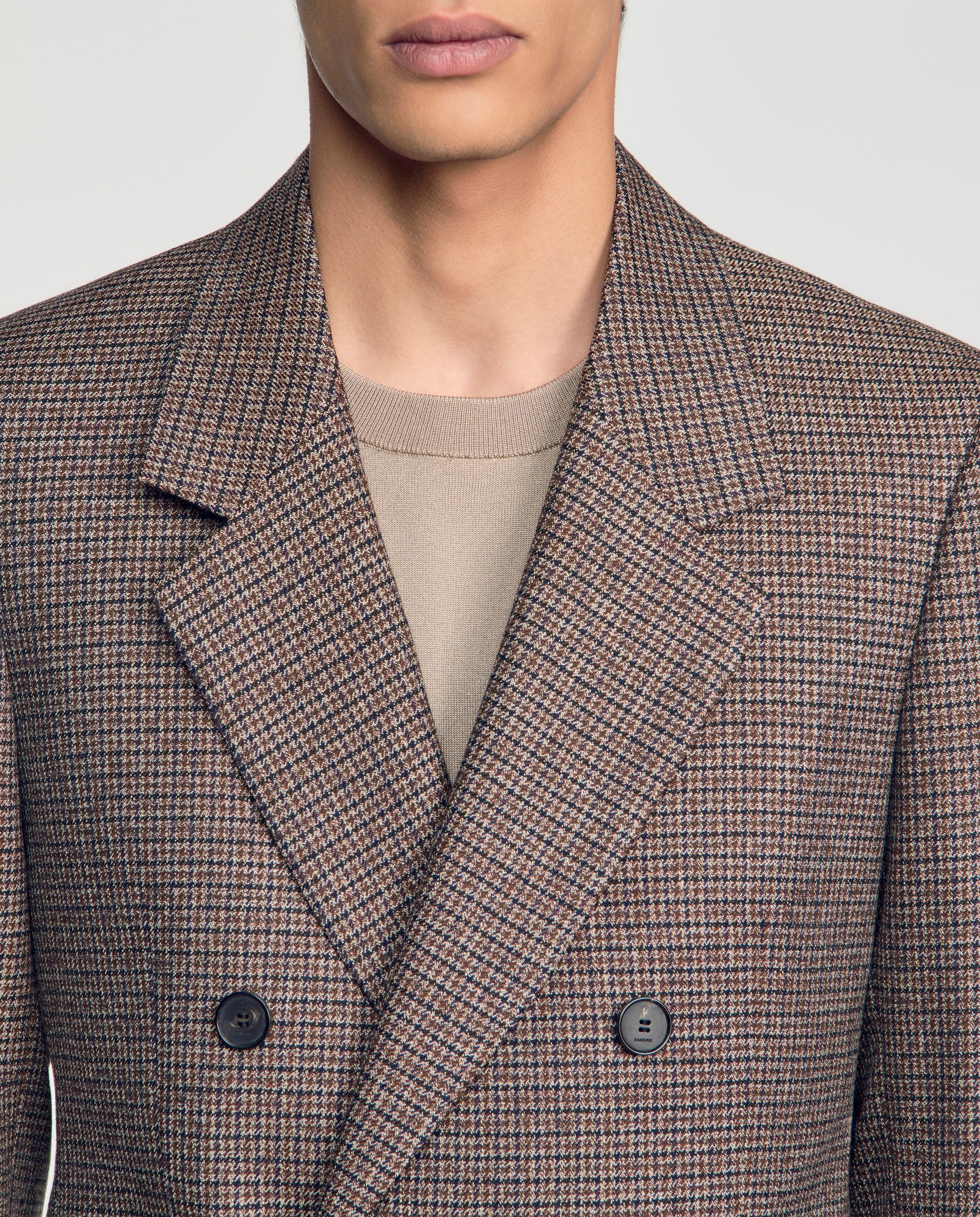 Chaqueta de traje de hombre cruzada príncipe de gales - Sandro - Multicolor Multicolor-5