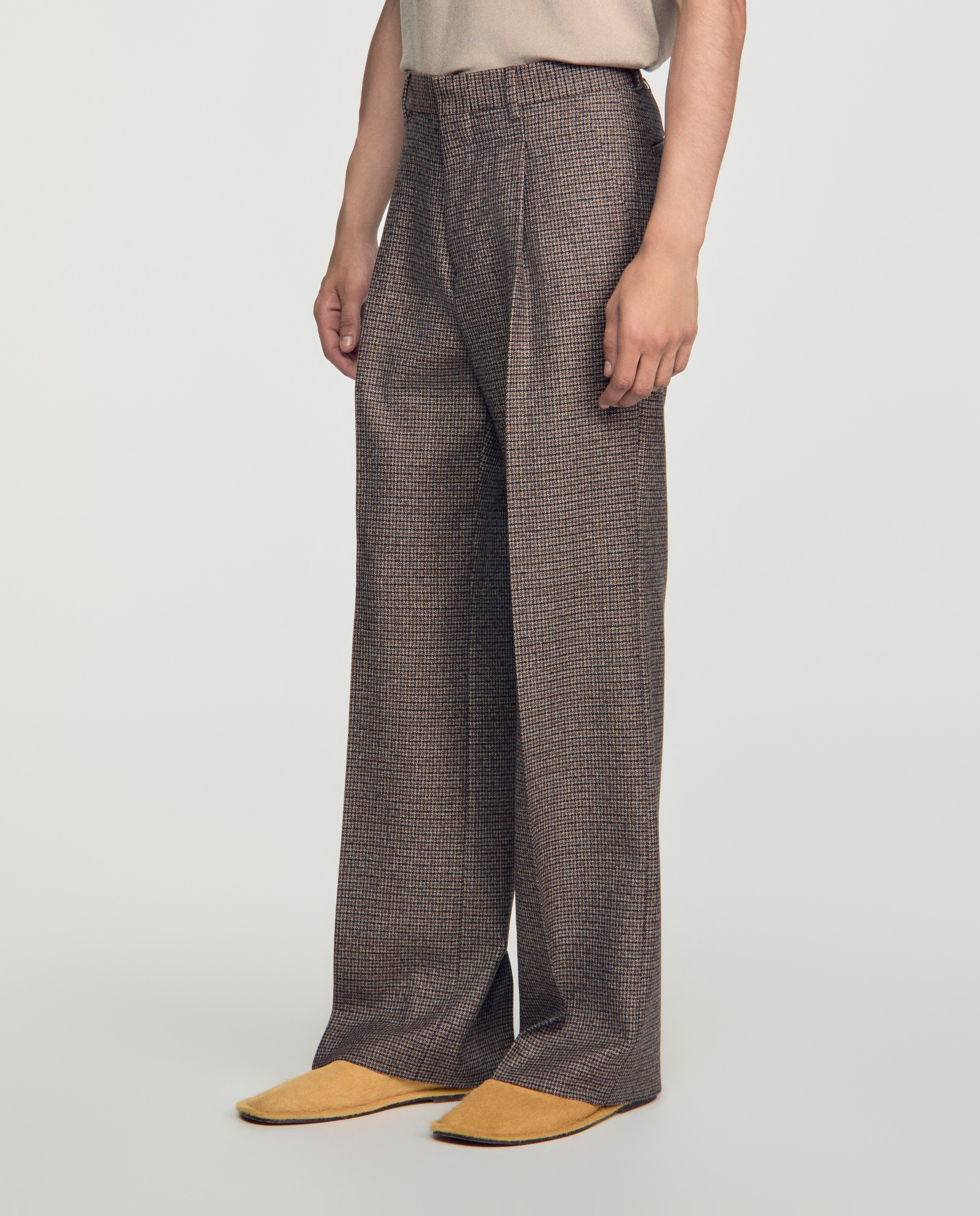 Pantalón de traje de hombre corte ancho lana virgen - Sandro - Multicolor Multicolor-2