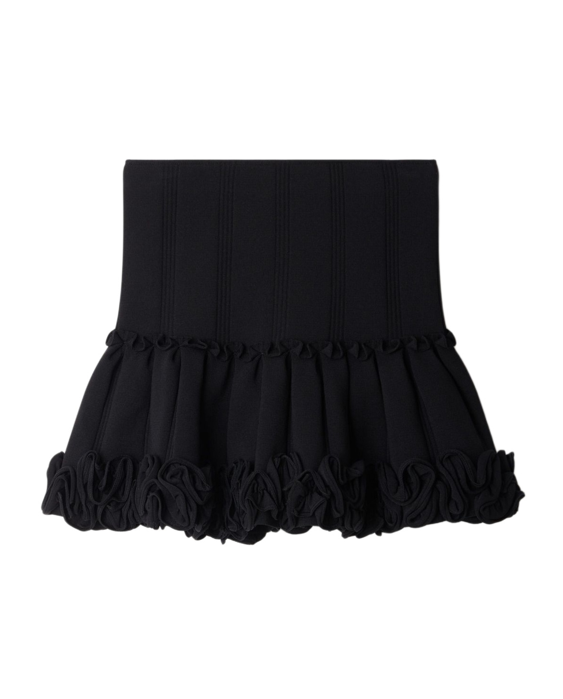 Falda corta de punto acanalado acampanada - Sandro - Negro Negro-6