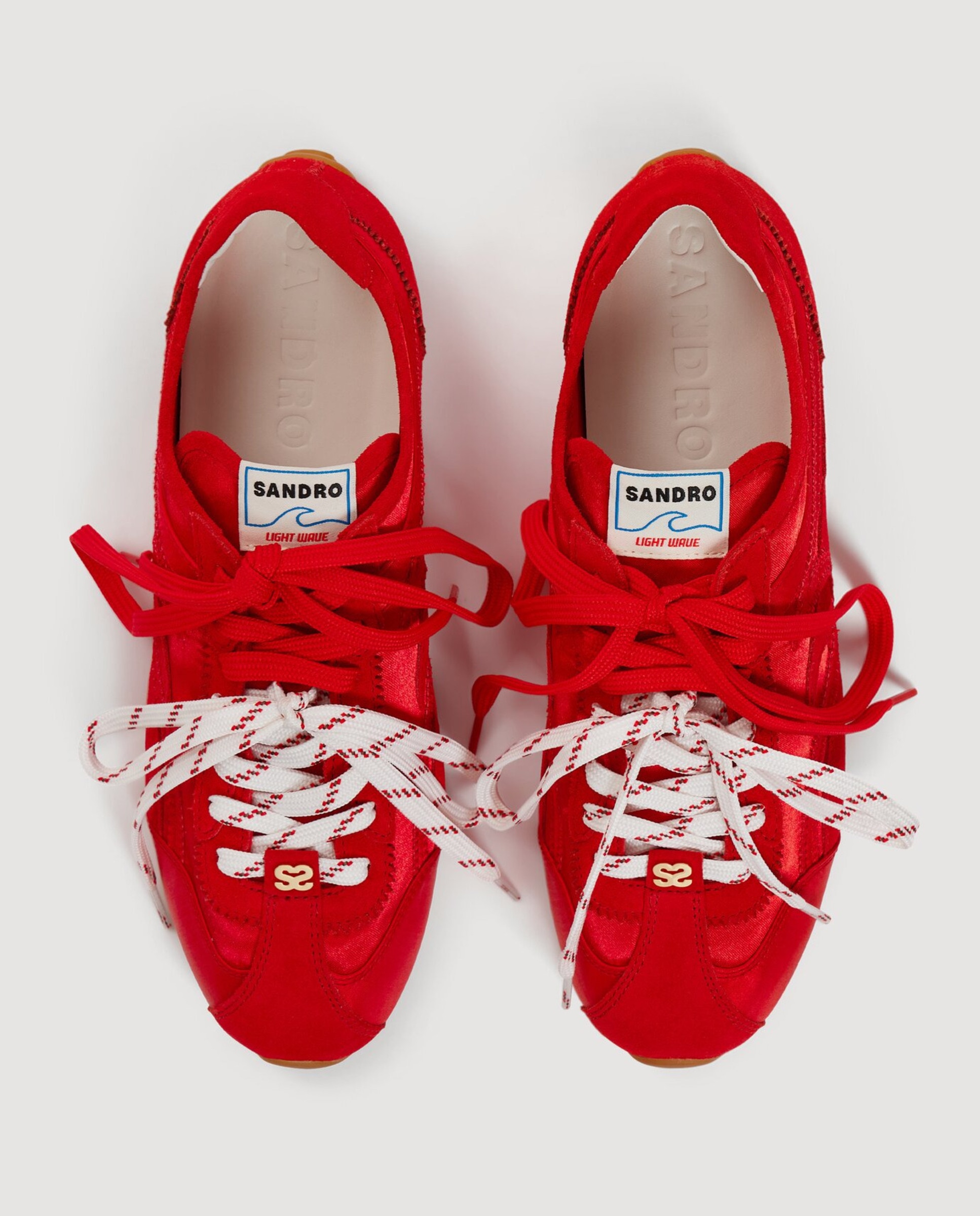 Zapatillas deportivas de mujer de ante combinadas - Sandro - Rojo Rojo-3
