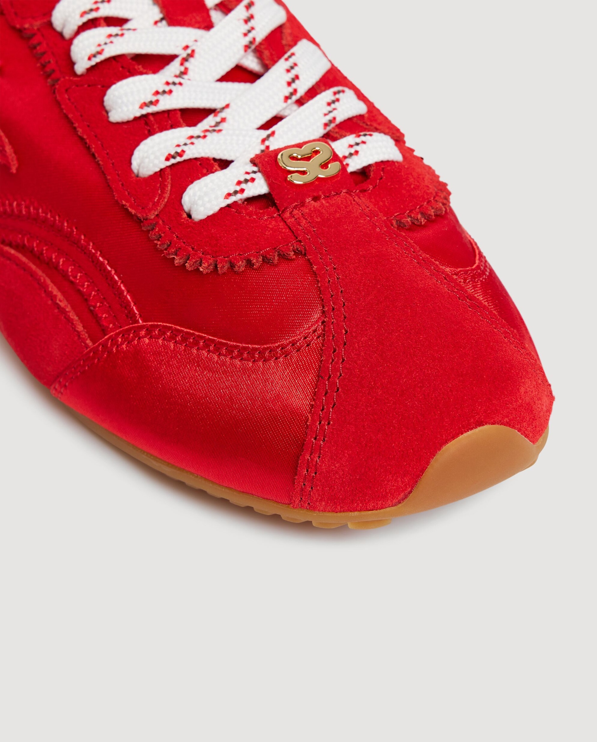 Zapatillas deportivas de mujer de ante combinadas - Sandro - Rojo Rojo-5