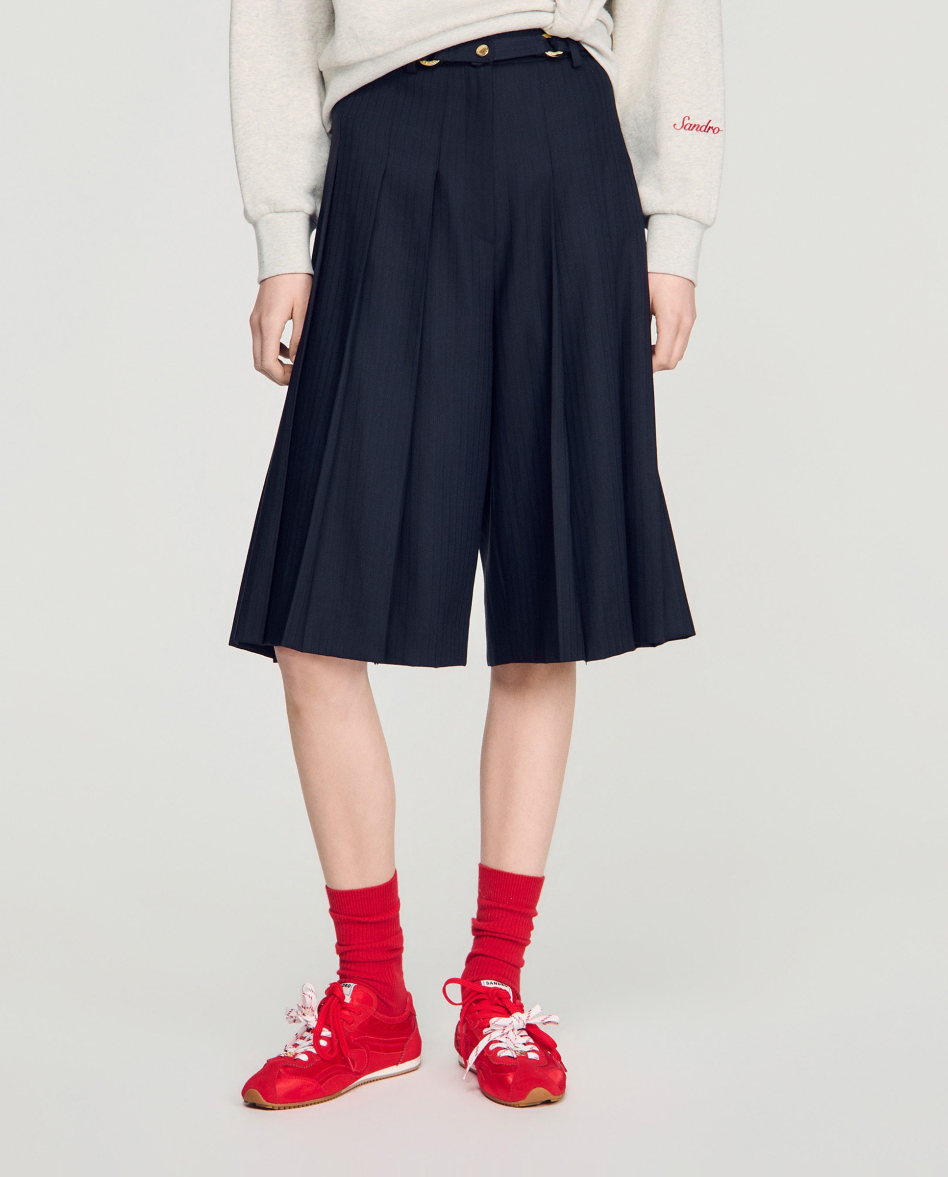 Zapatillas deportivas de mujer de ante combinadas - Sandro - Rojo Rojo-2