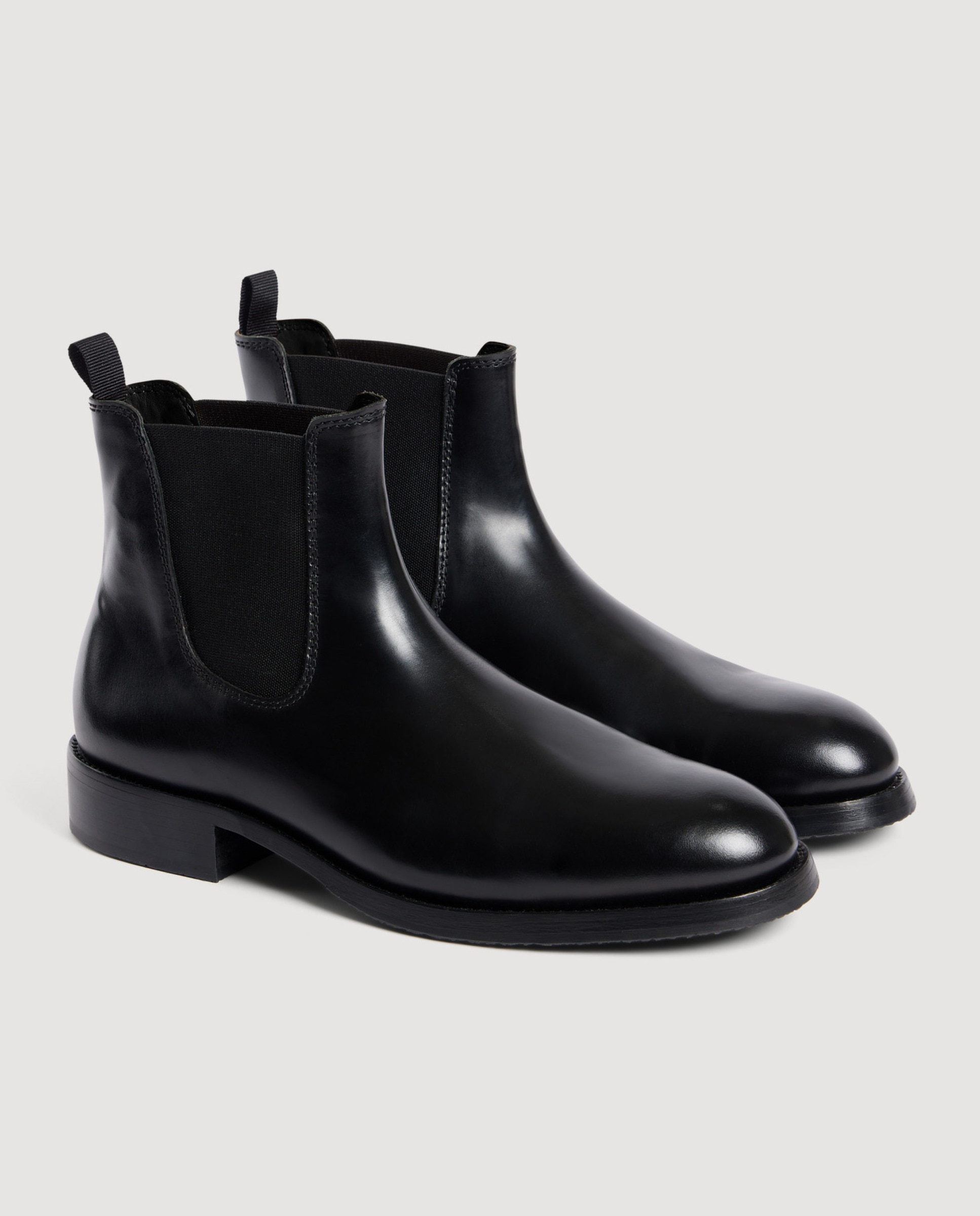 Imagen 4 de Botines chelsea de hombre de piel lisa con elásticos laterales - Sandro - Negro Negro