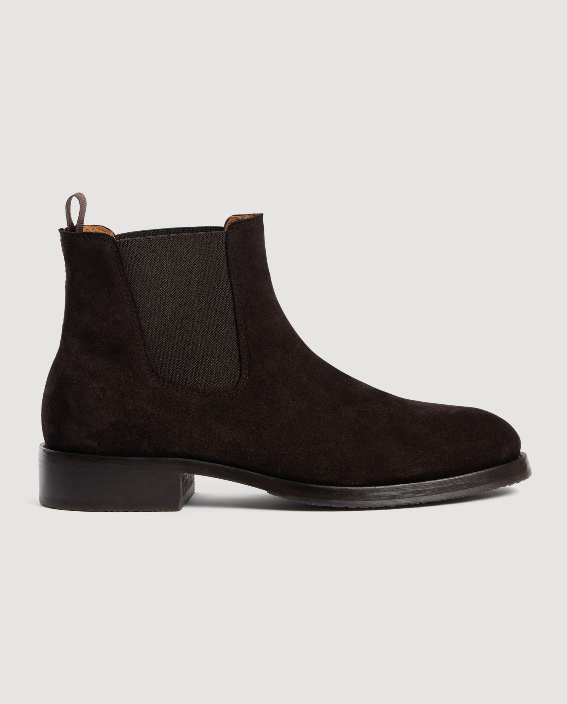 Imagen 1 de Botines chelsea de hombre de serraje con elásticos Marrón oscuro