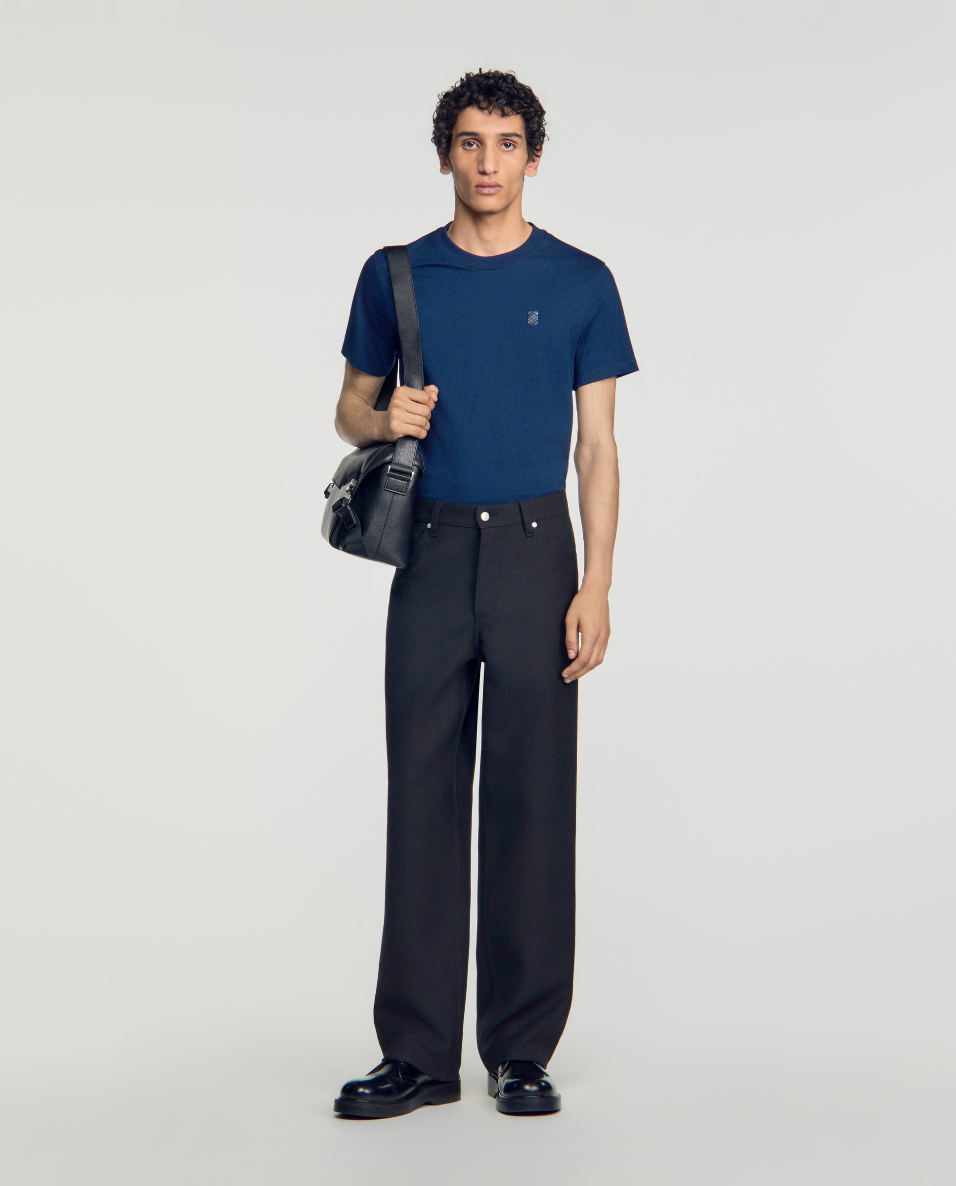 Pantalón cinco bolsillos de hombre corte recto liso - Sandro - Negro Negro-5