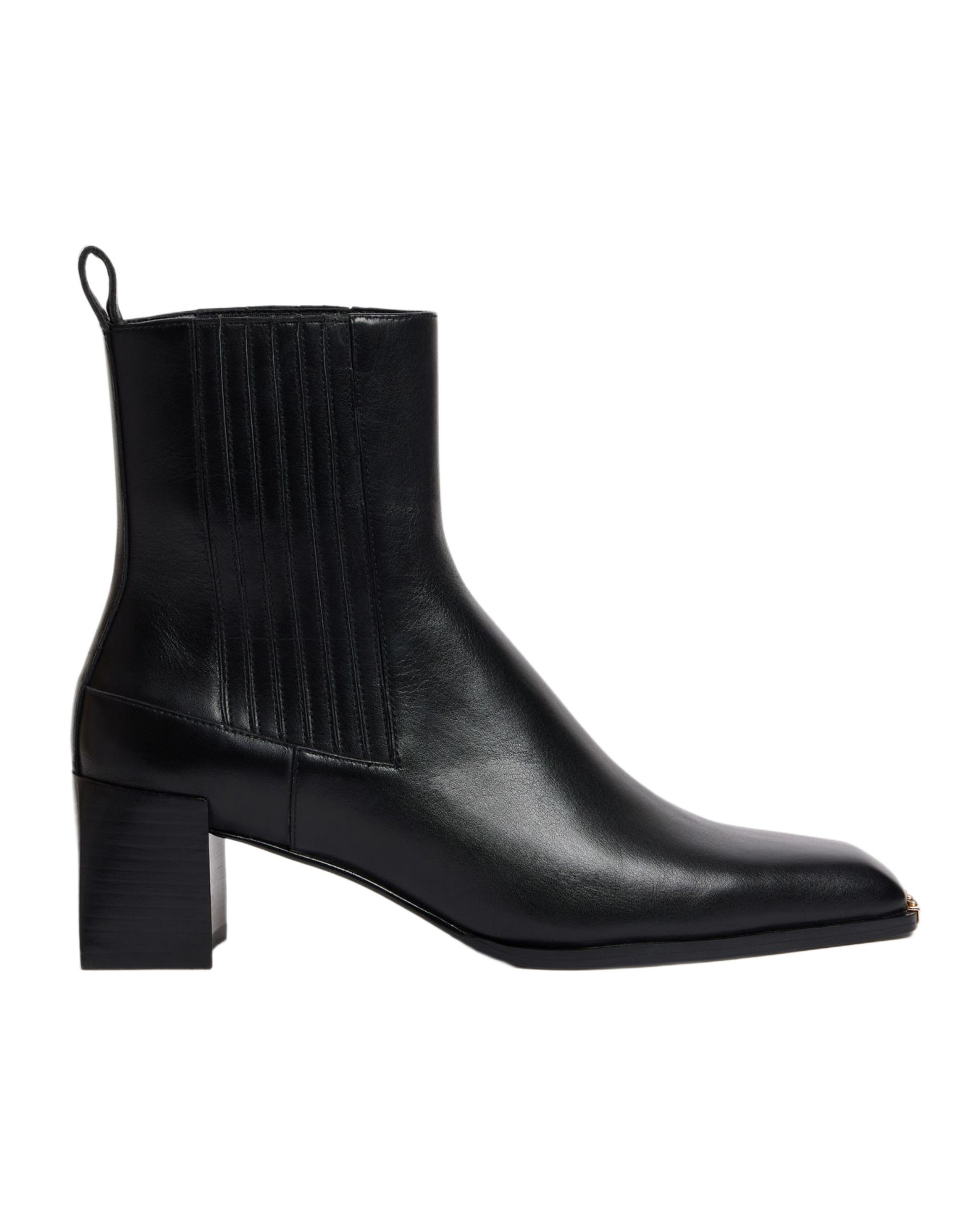 Imagen 0 de Botines chelsea de mujer de piel de becerro y básicos Negro