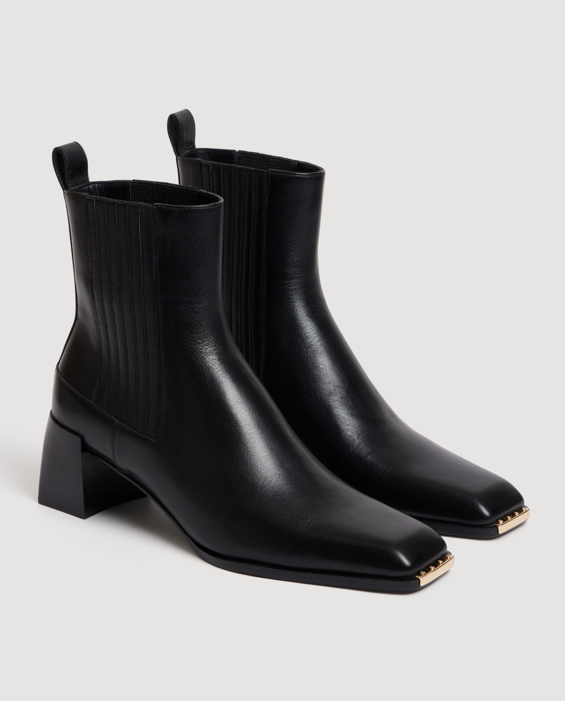 Botines chelsea de mujer de piel de becerro y básicos - Sandro - Negro Negro-3