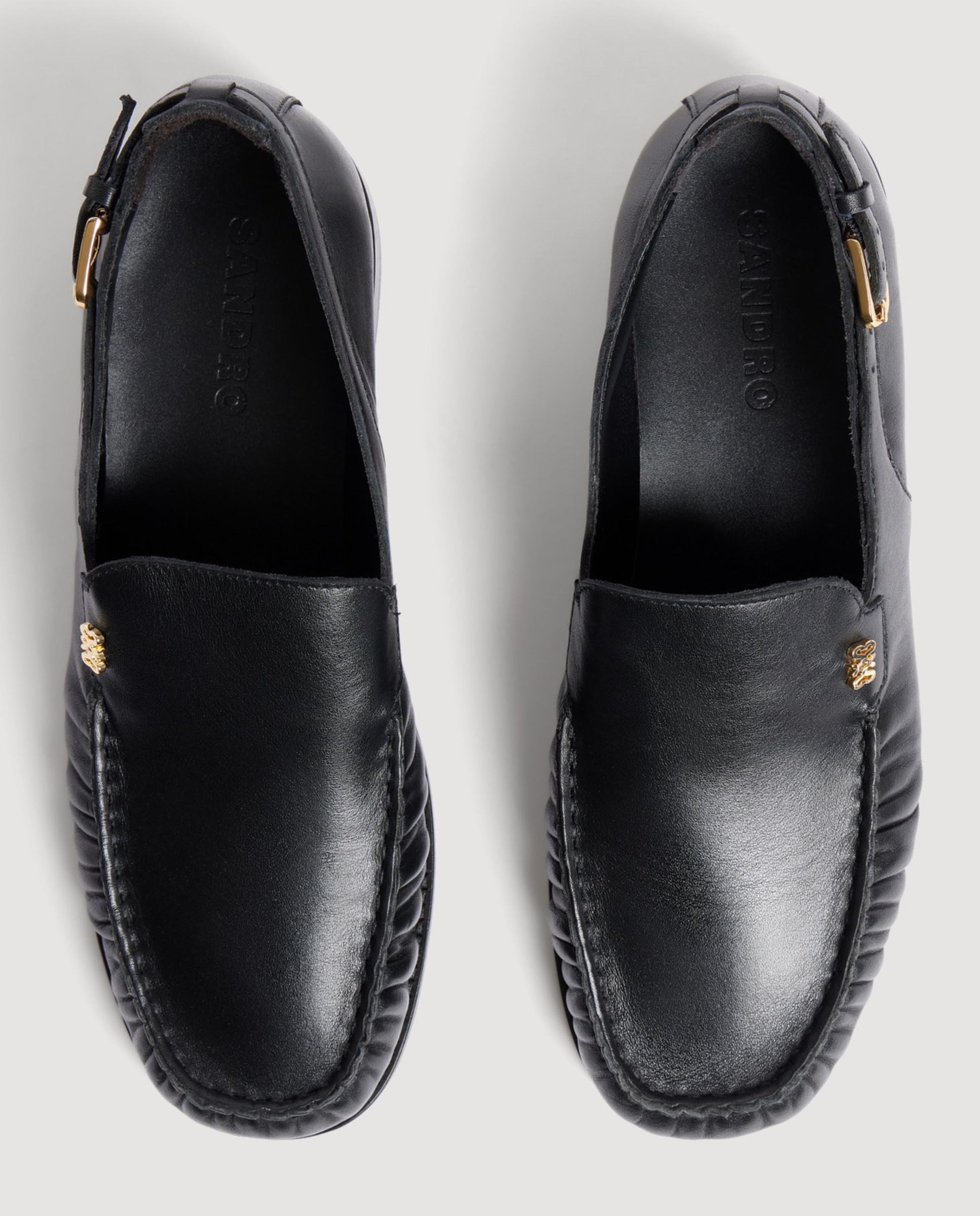 Mocasines de mujer de cuero con hebilla - Sandro - Negro Negro-2