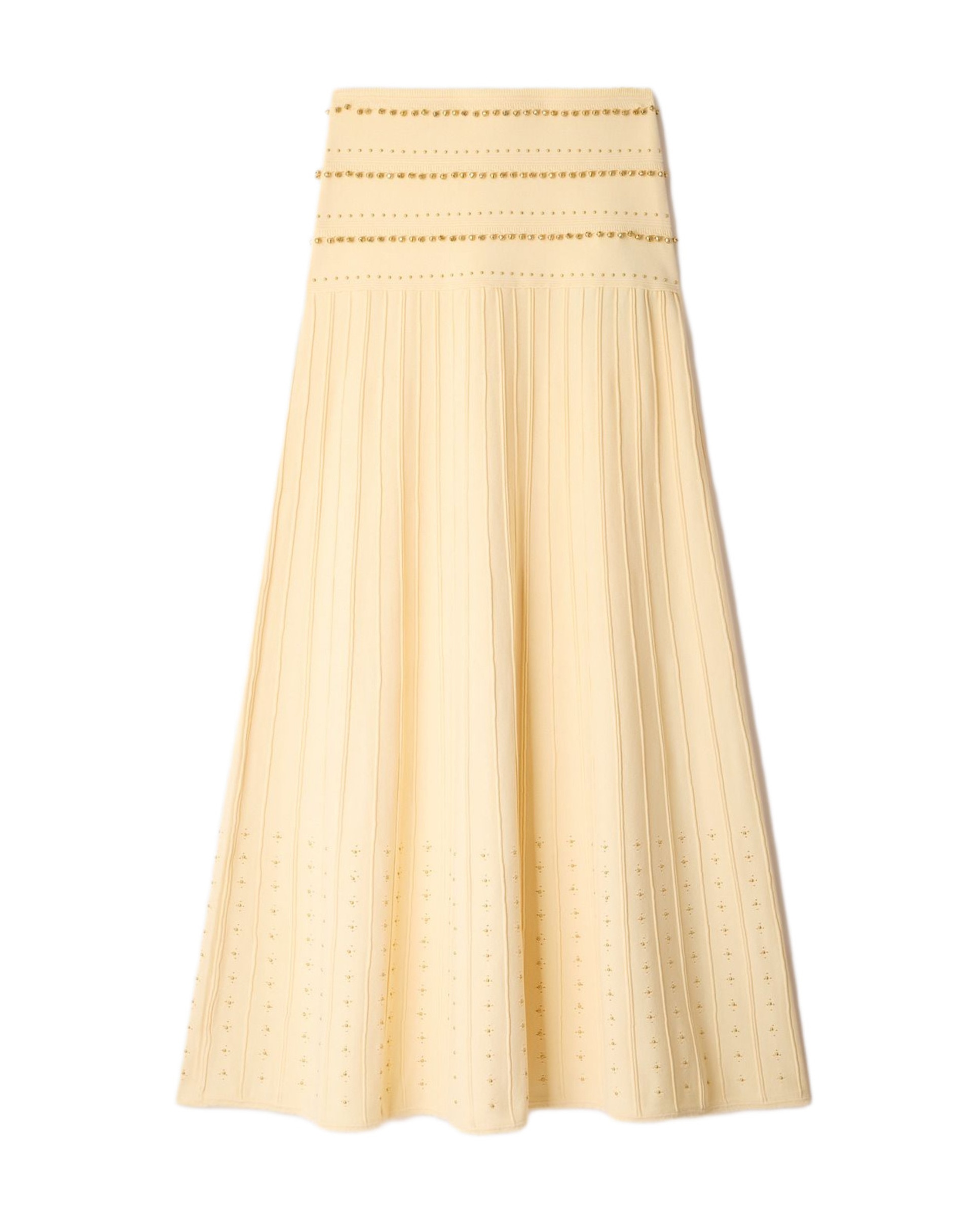 Falda larga de punto con colgantes - Sandro - Beige Beige-6