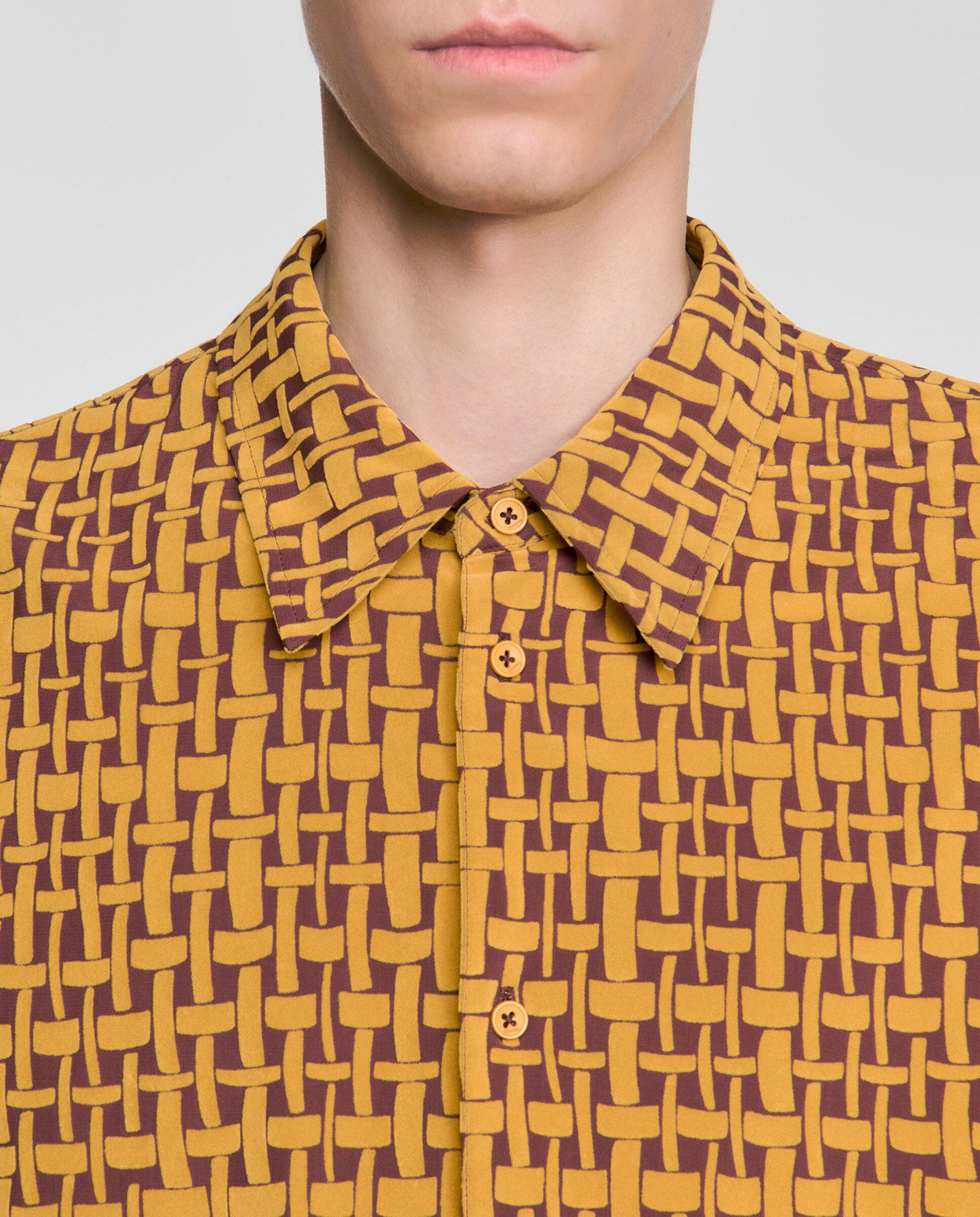 Camisa de vestir de hombre con motivo flocado terciopelo y corte ancho - Sandro - Amarillo Amarillo-5