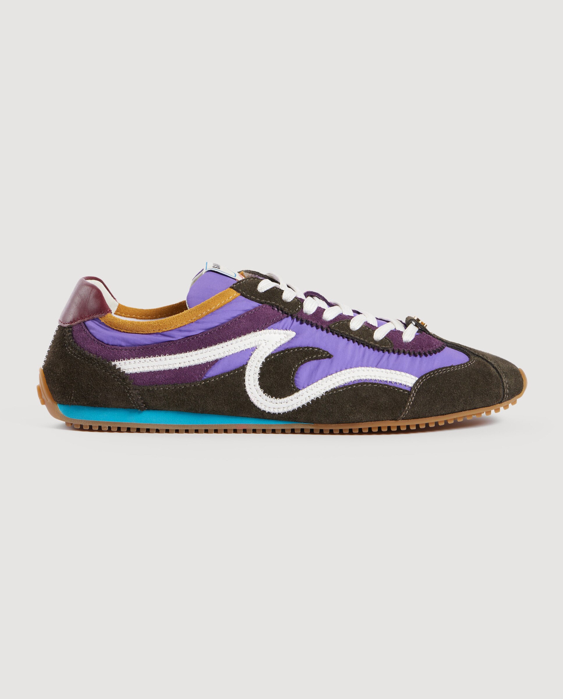 Imagen 0 de Zapatillas de mujer deportivas de ante y cuero Morado