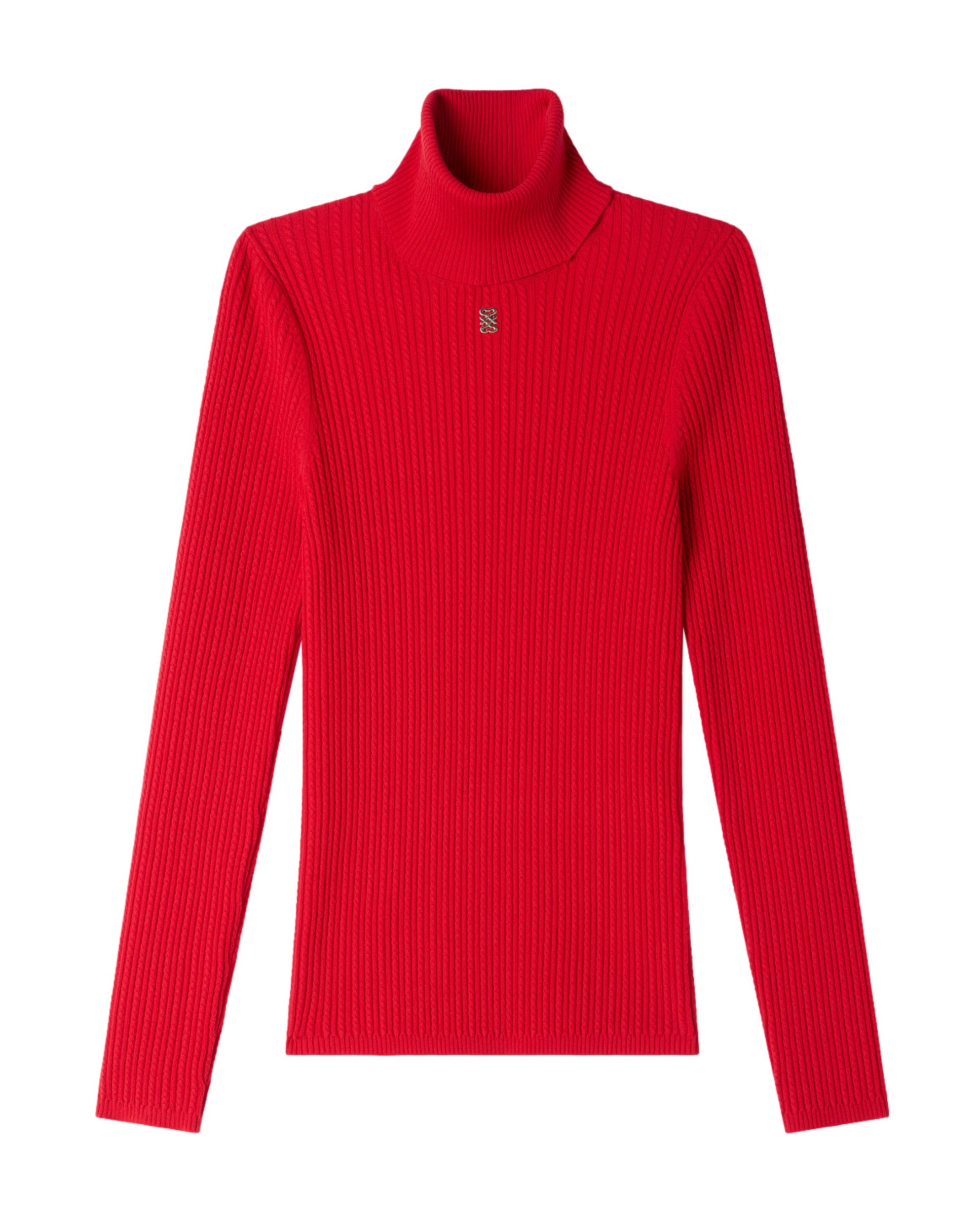Jersey de mujer de cuello vuelto trenzado - Sandro - Rojo Rojo-7