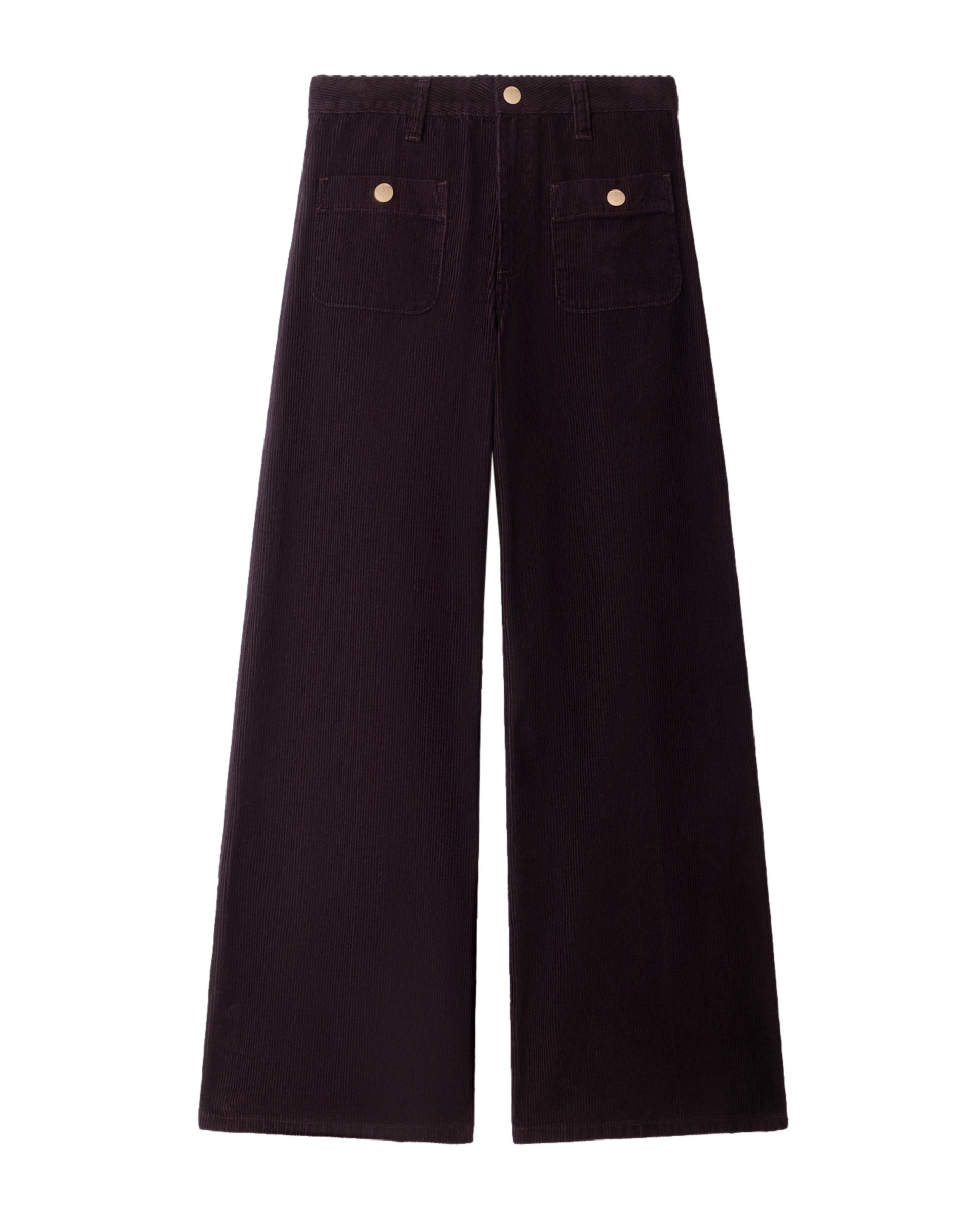 Pantalones de mujer rectos de terciopelo 100% algodón - Sandro - Rojo Rojo-6