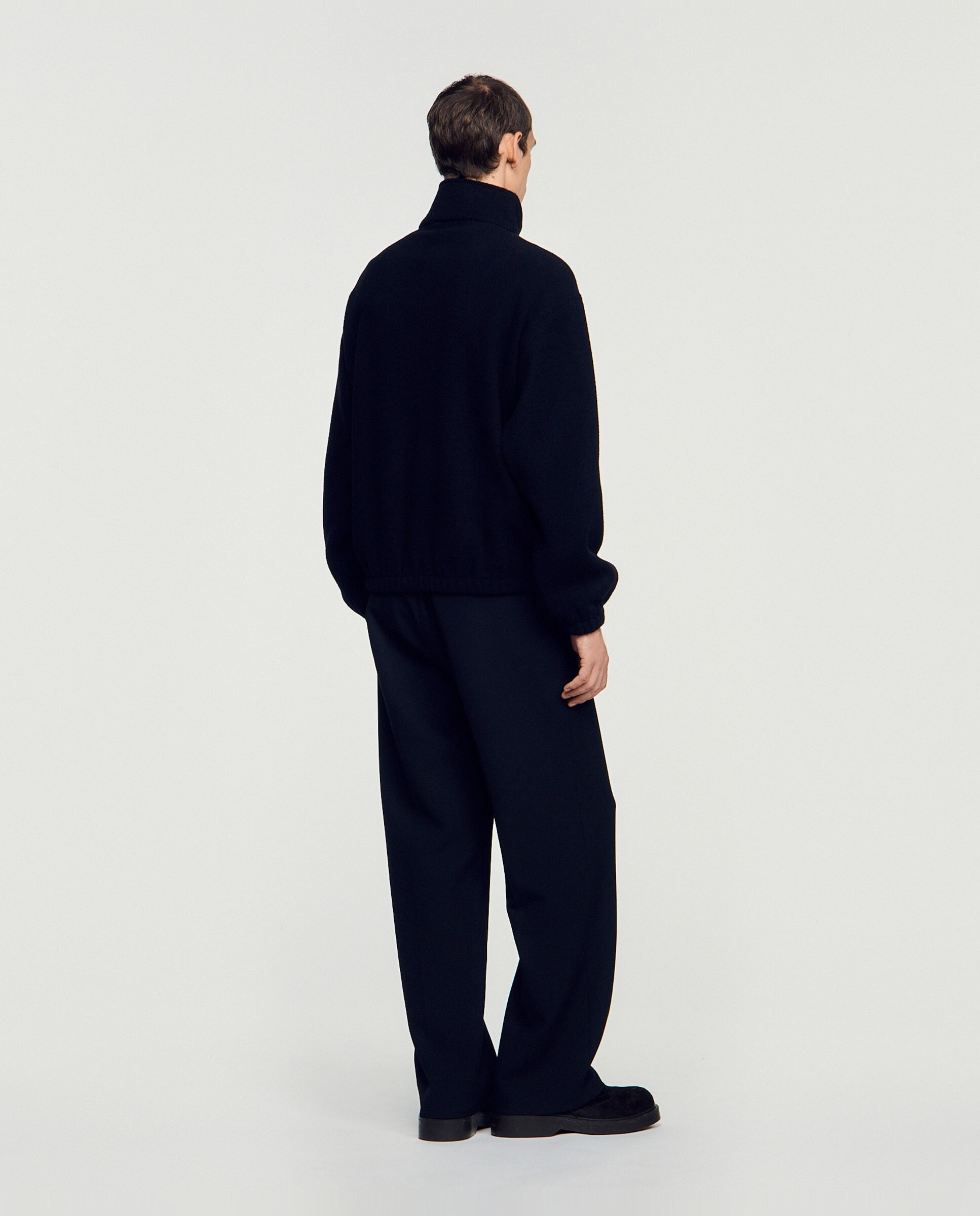 Sudadera con cremallera de hombre oversize cuello alto - Sandro - Negro Negro-2