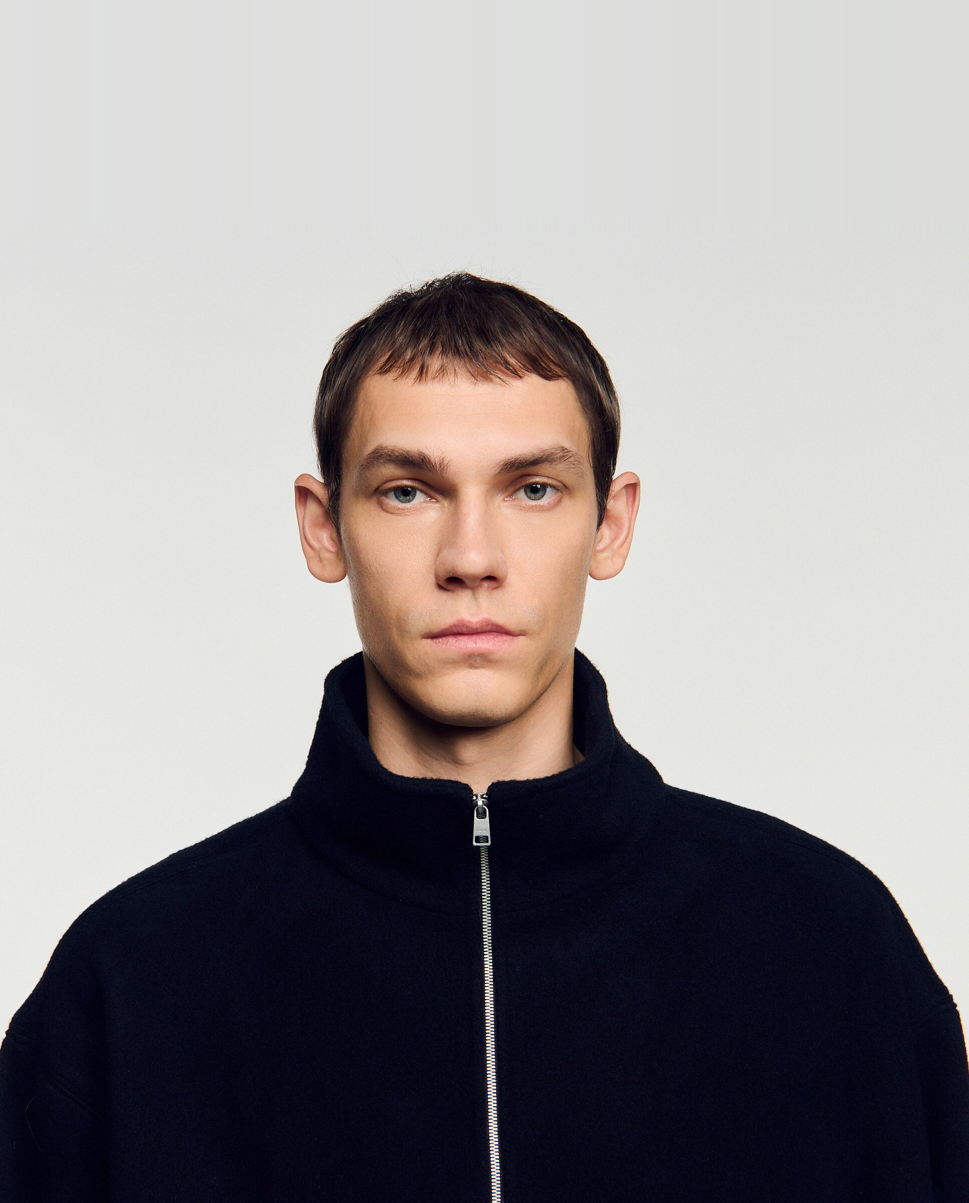 Sudadera con cremallera de hombre oversize cuello alto - Sandro - Negro Negro-4