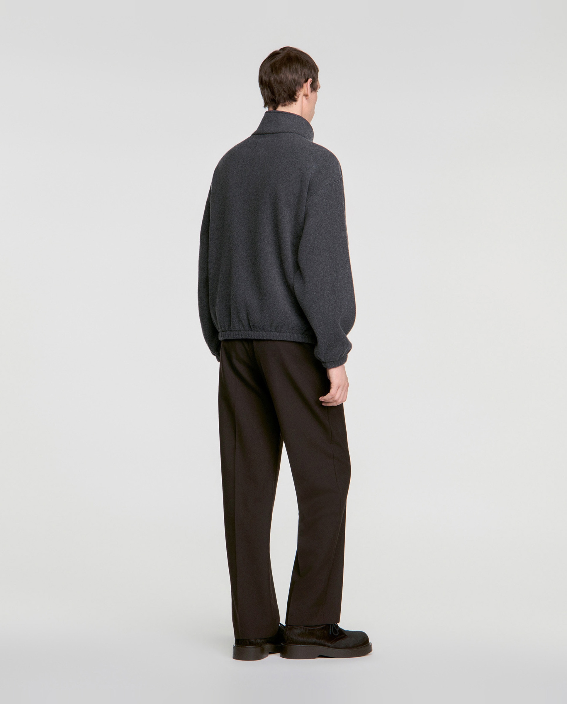 Sudadera con cremallera de hombre oversize cuello alto - Sandro - Gris oscuro Gris oscuro-2