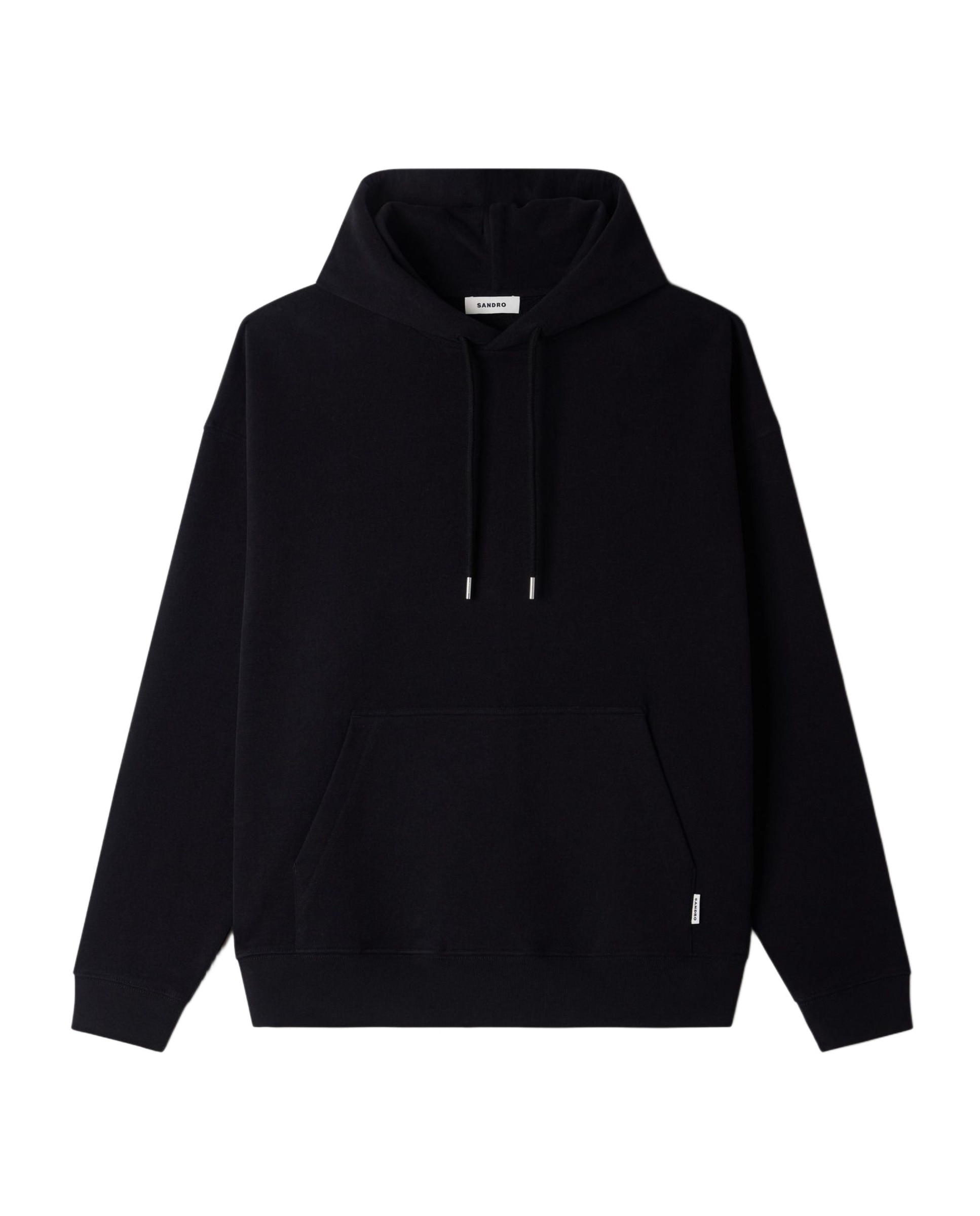 Sudadera con capucha de hombre oversize de muletón no cepillado - Sandro - Negro Negro-5