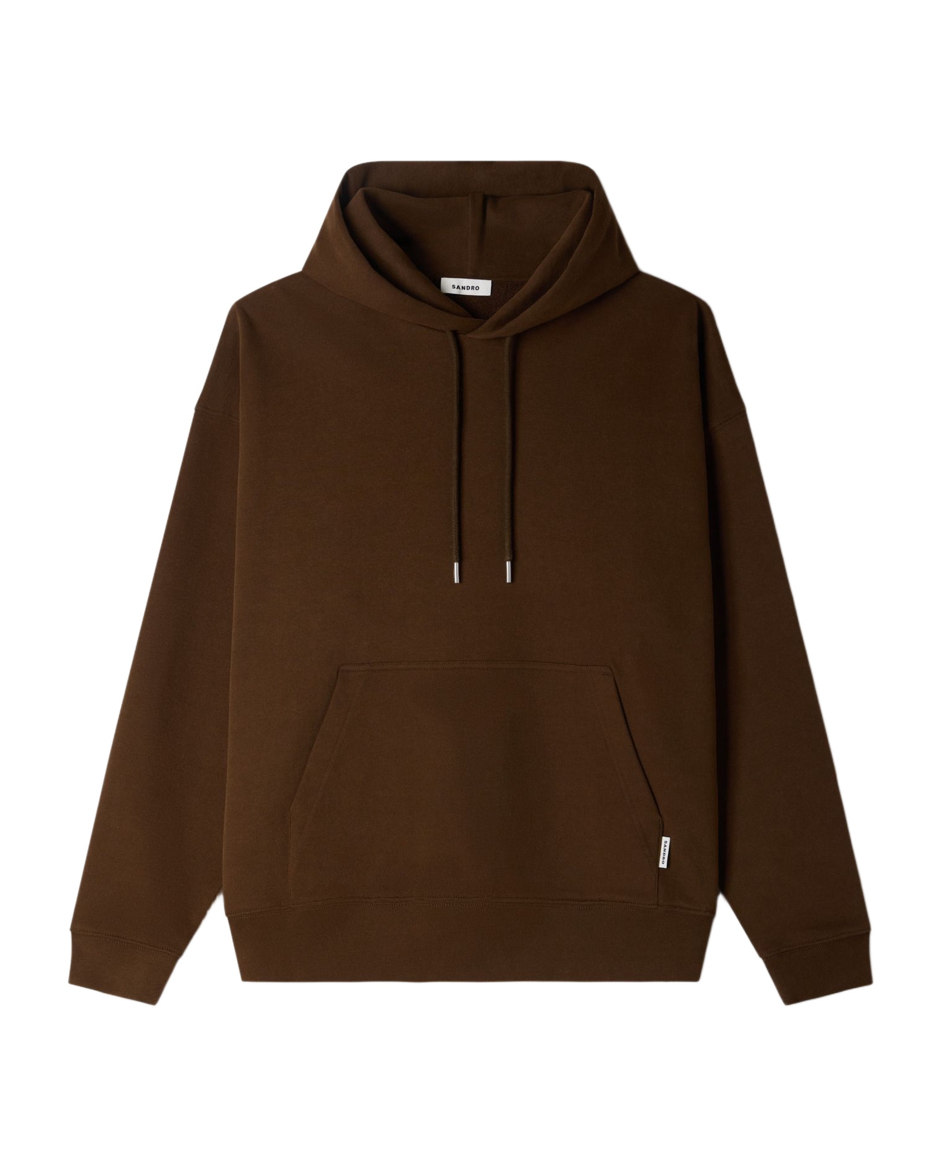 Sudadera con capucha de hombre oversize de muletón no cepillado - Sandro - Marrón Marrón-6