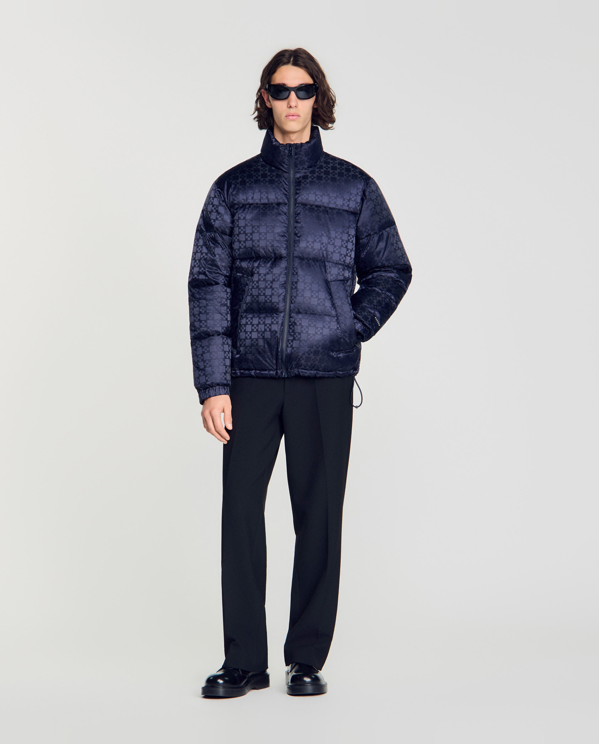 Plumífero de hombre hidrófugo acolchado motivo cruz - Sandro - Azul marino Azul marino-4