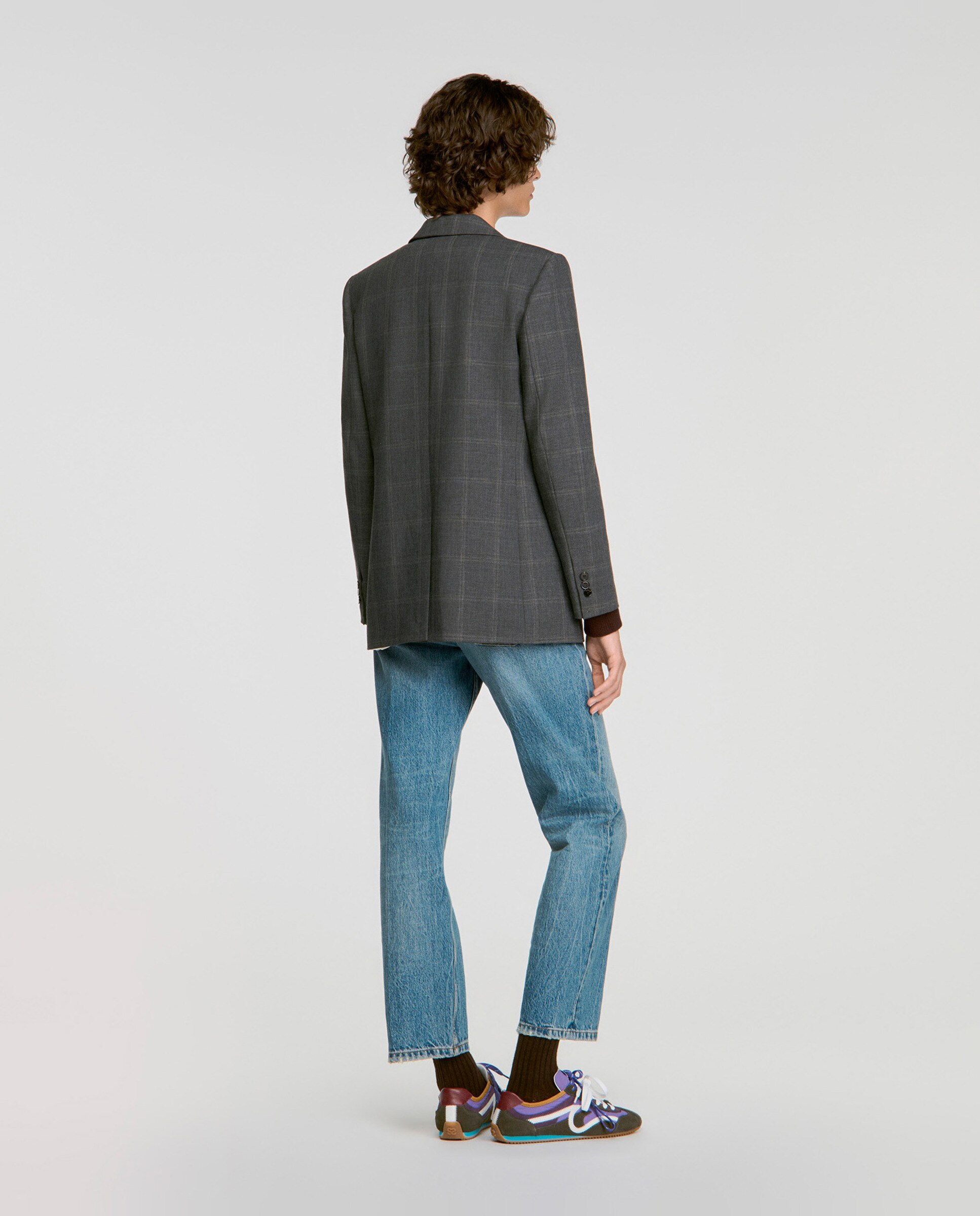 Americana de mujer entallada de cuadros - Sandro - Gris Gris-2