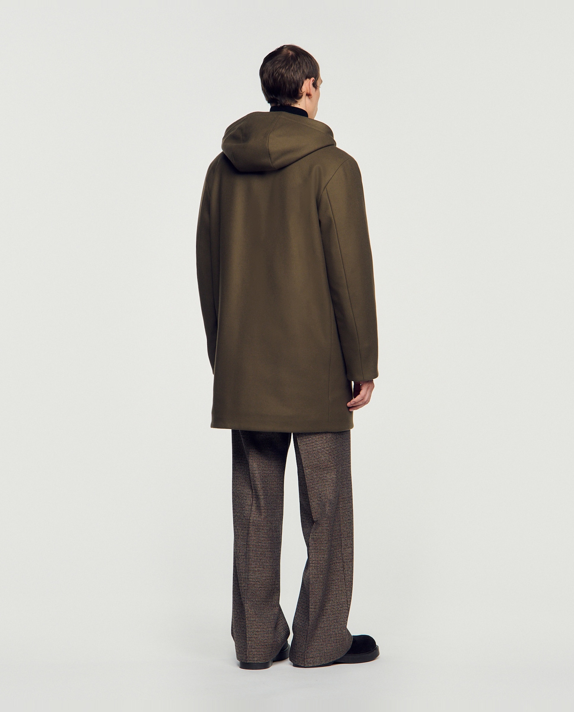 Parka de hombre acolchada con capucha de lana y cachemira - Sandro - Topo Topo-2