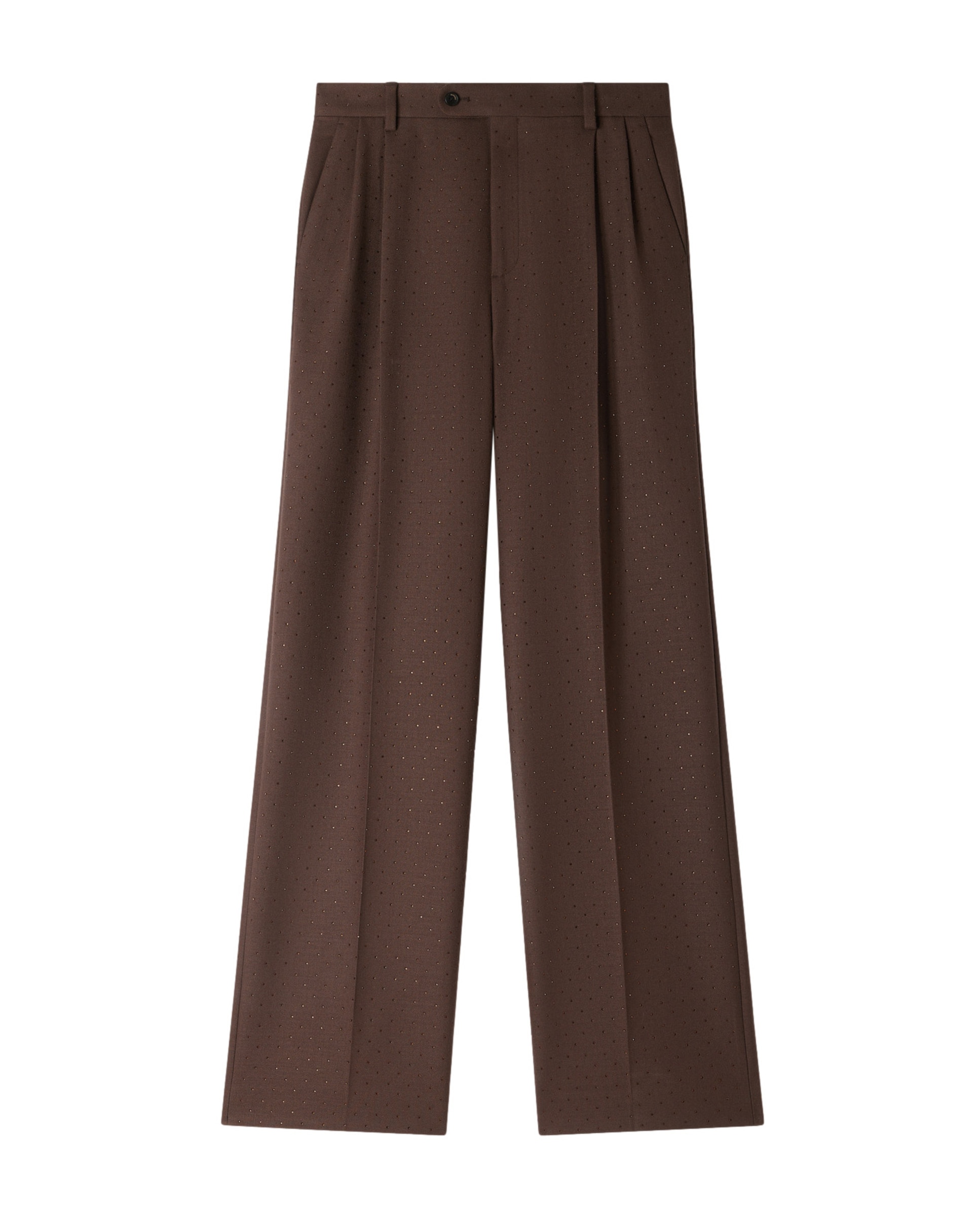 Pantalones anchos de mujer de sastre con strass - Sandro - Marrón Marrón-6