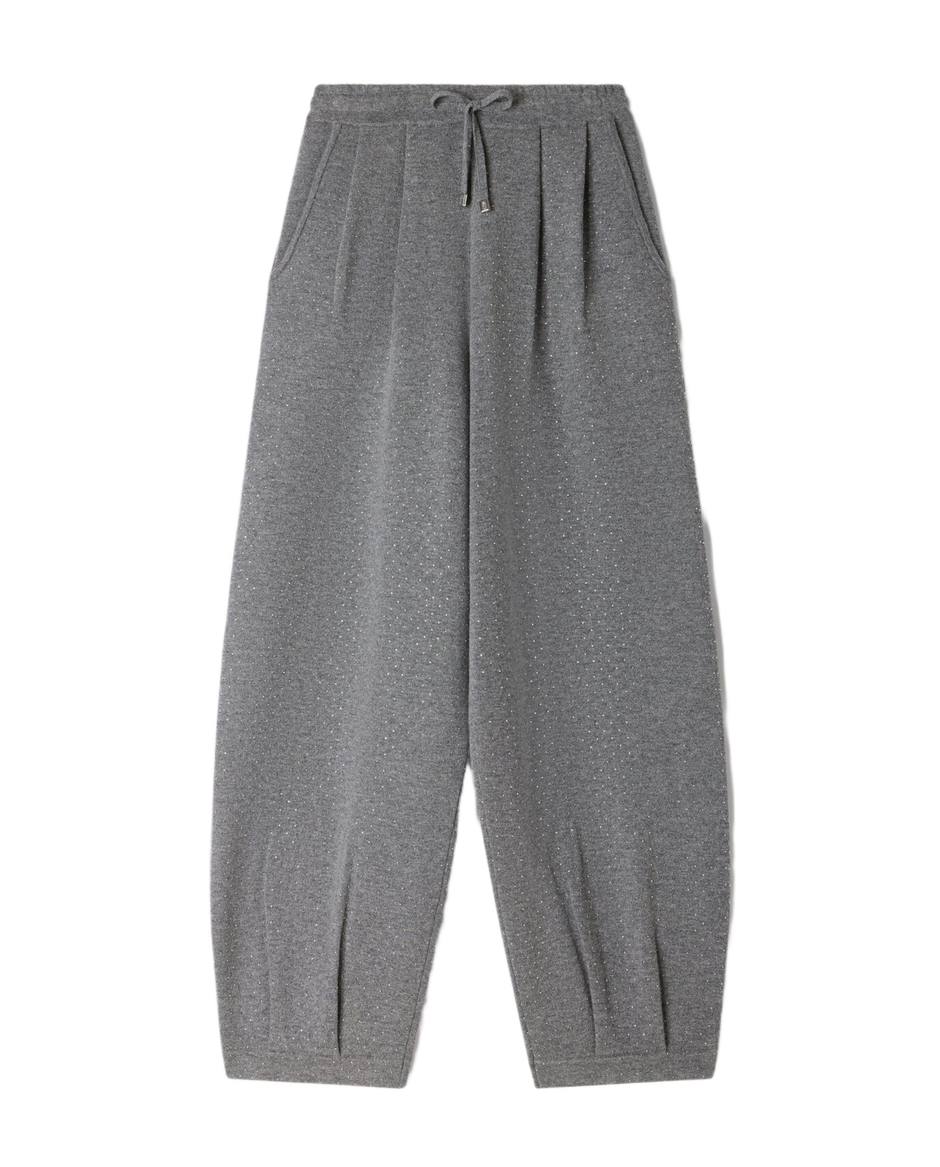 Pantalón jogger barrel de mujer con strass - Sandro - Gris Gris-6