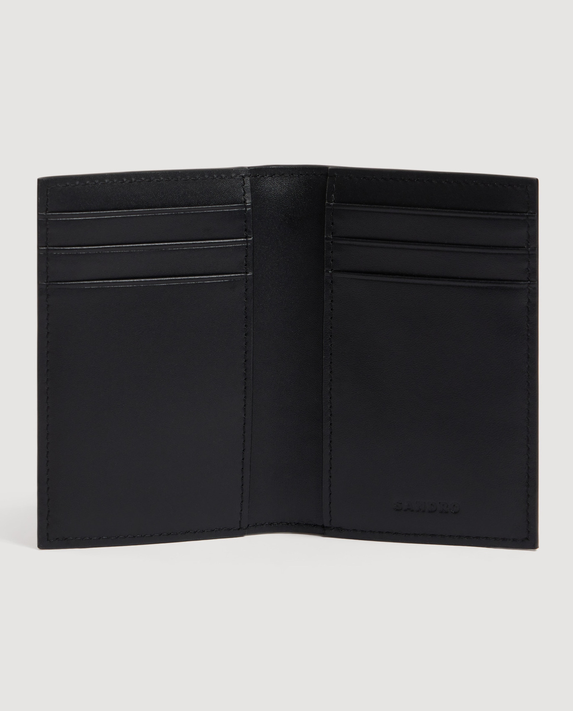 Tarjetero para hombre de cuero trenzado - Sandro - Negro Negro-2