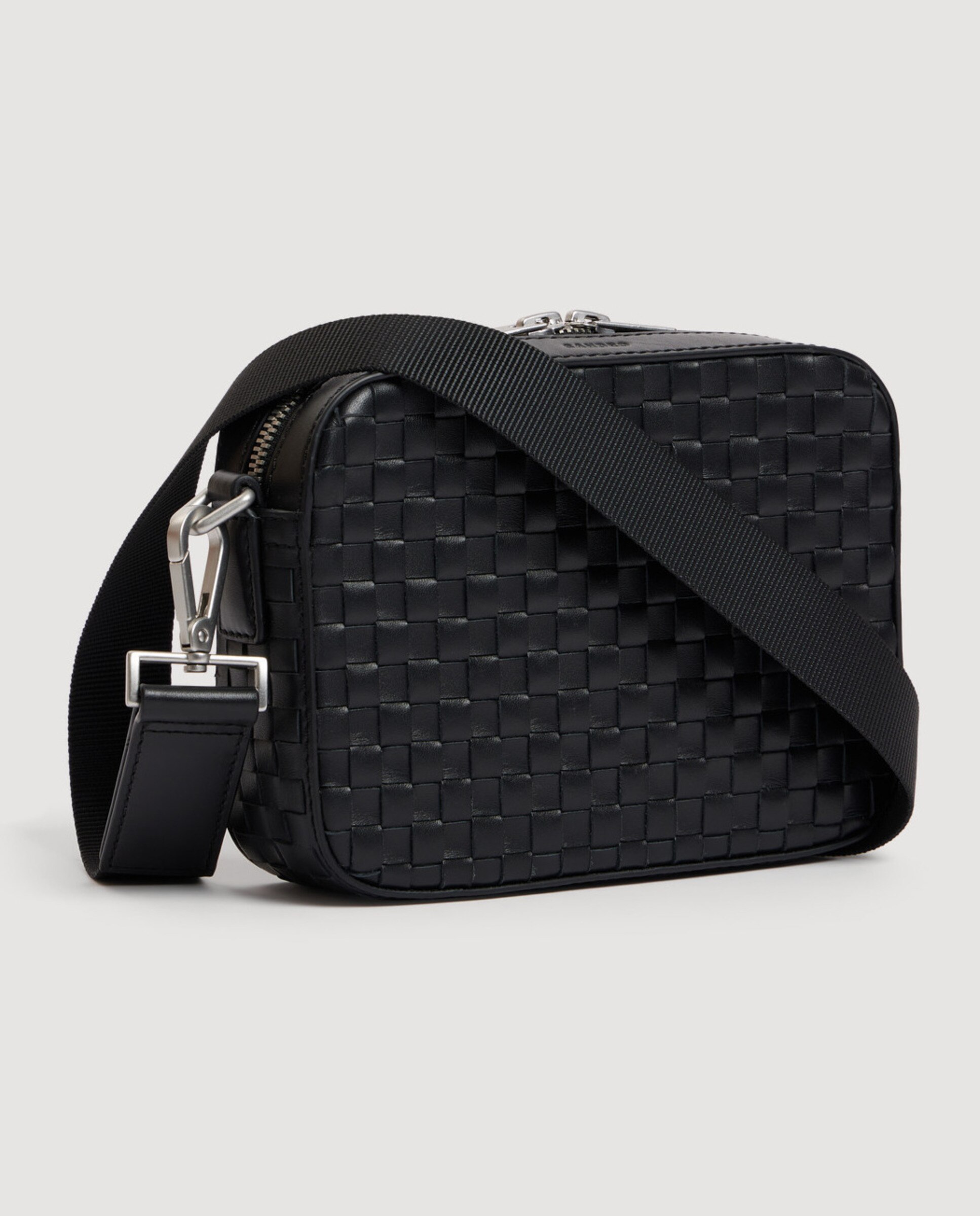 Bandolera de hombre pequeña de piel saffiano - Sandro - Negro Negro-2