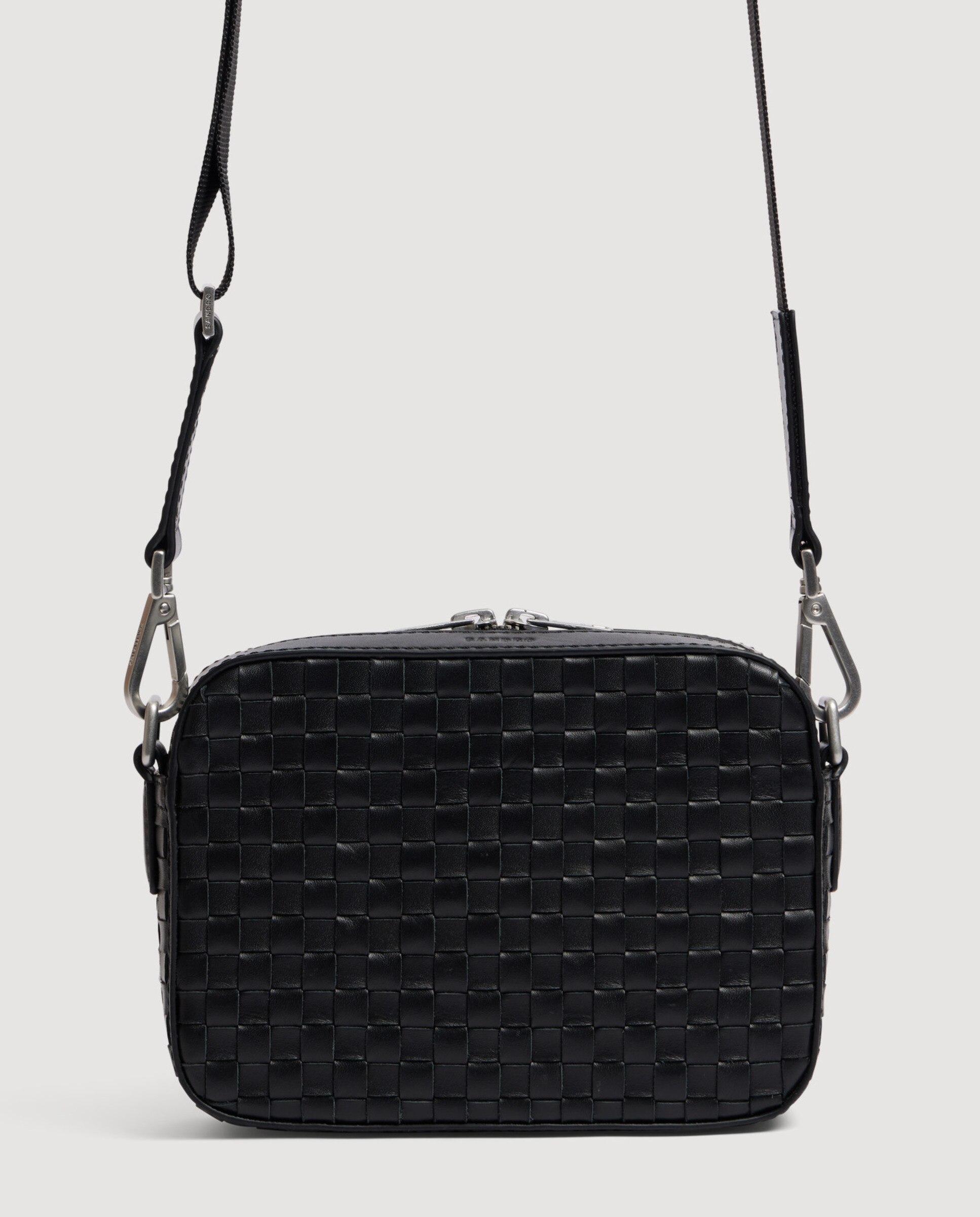 Bandolera de hombre pequeña de piel saffiano - Sandro - Negro Negro-4