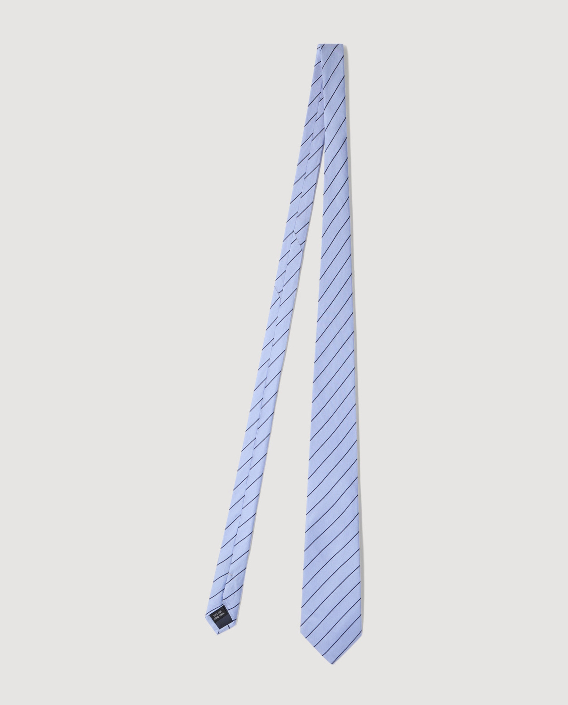 Imagen 4 de Corbata femenina de seda rayada - Sandro - Azul claro Azul claro