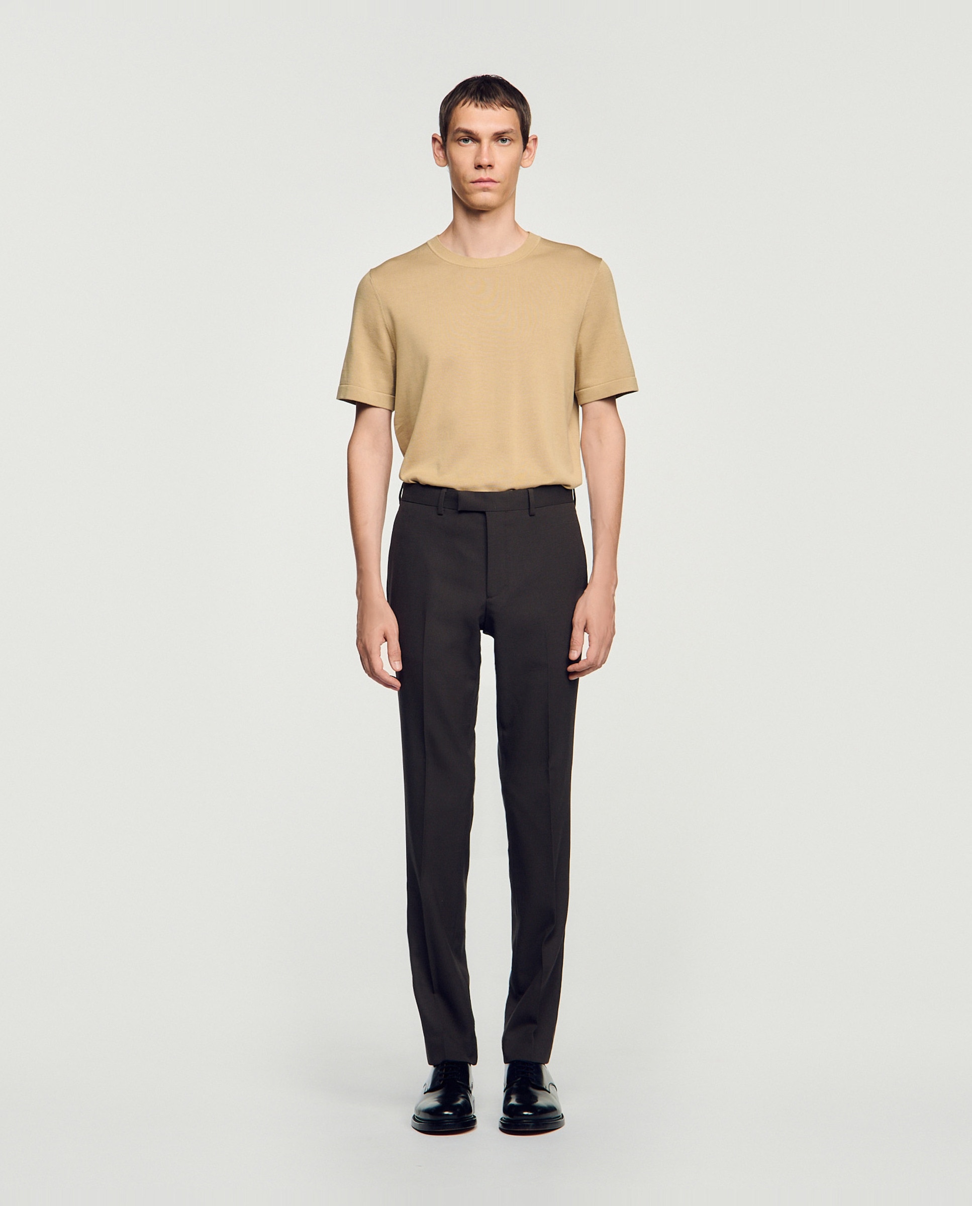 Imagen 0 de Pantalón de traje de hombre corte clásico lana Gris oscuro