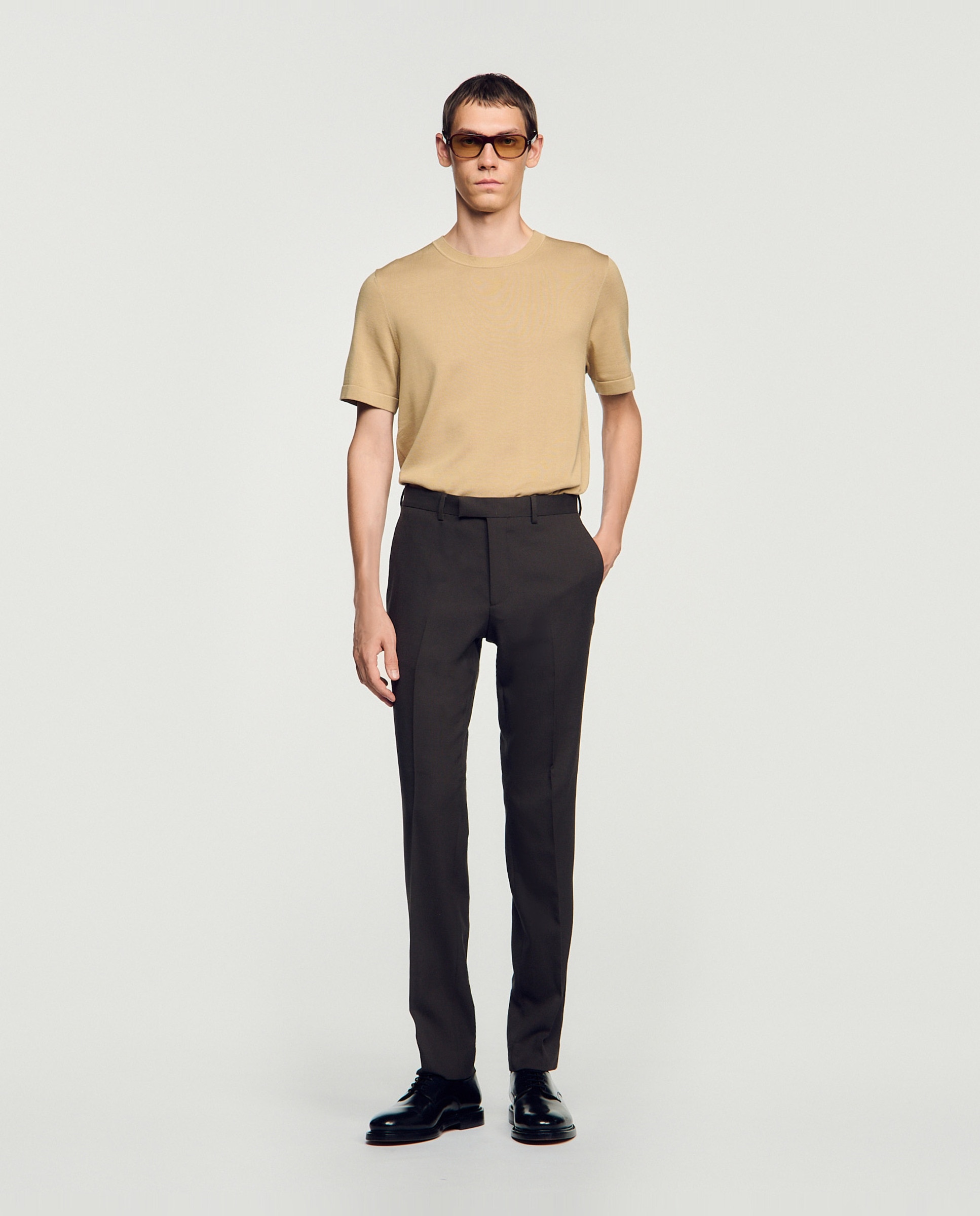 Pantalón de traje de hombre corte clásico lana - Sandro - Gris oscuro Gris oscuro-2