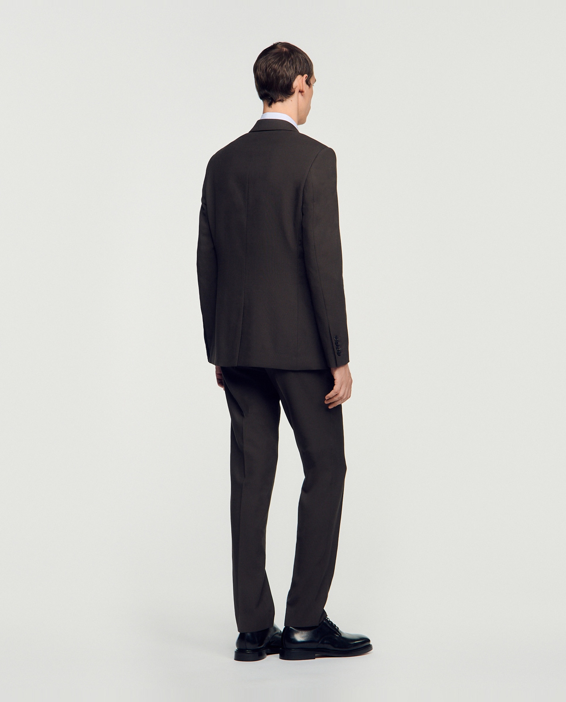 Chaqueta de traje de hombre con corte clásico de lana - Gris oscuro Gris oscuro-2