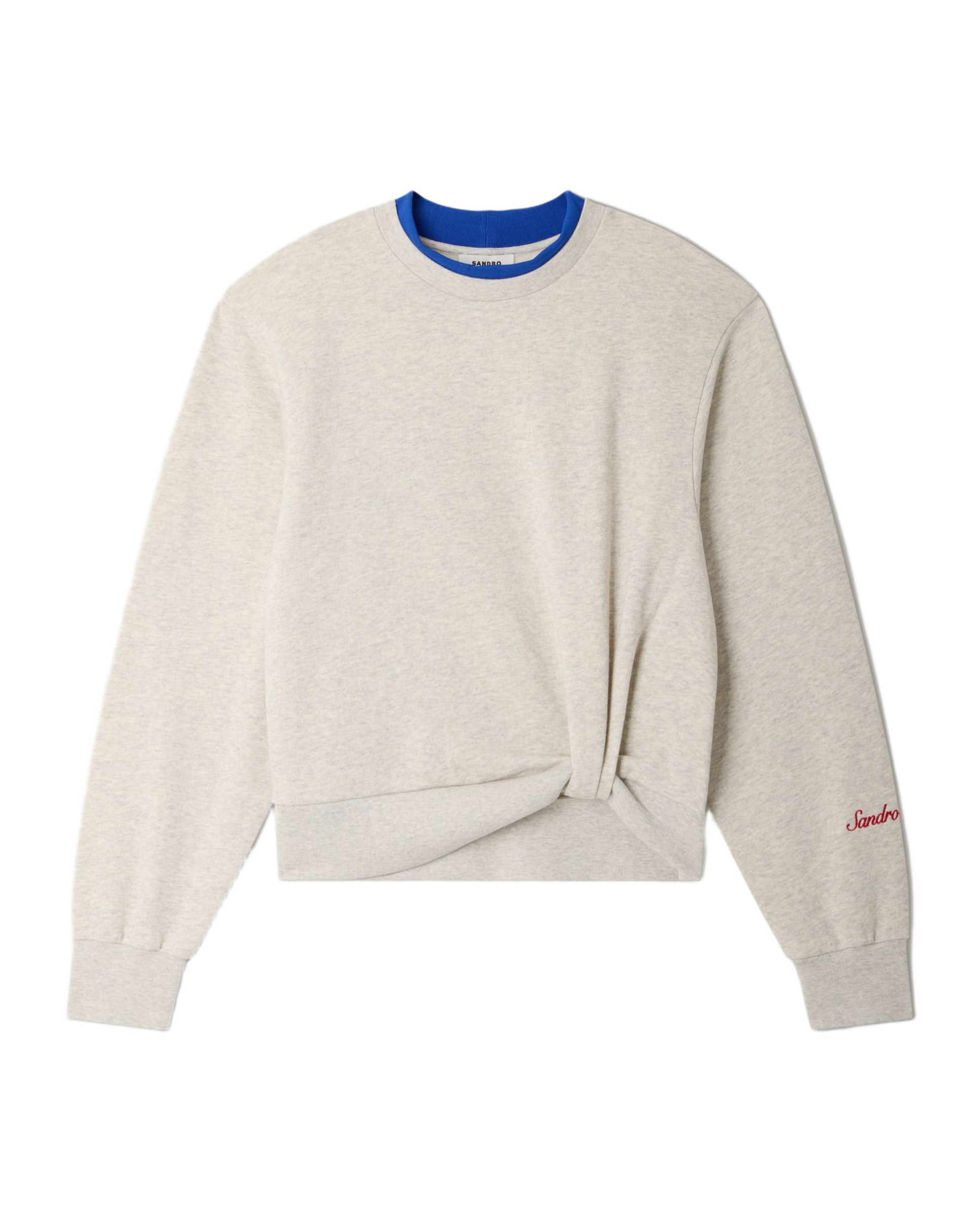 Sudadera de mujer 2 en 1 con efecto anudado - Sandro - Gris claro Gris claro-6