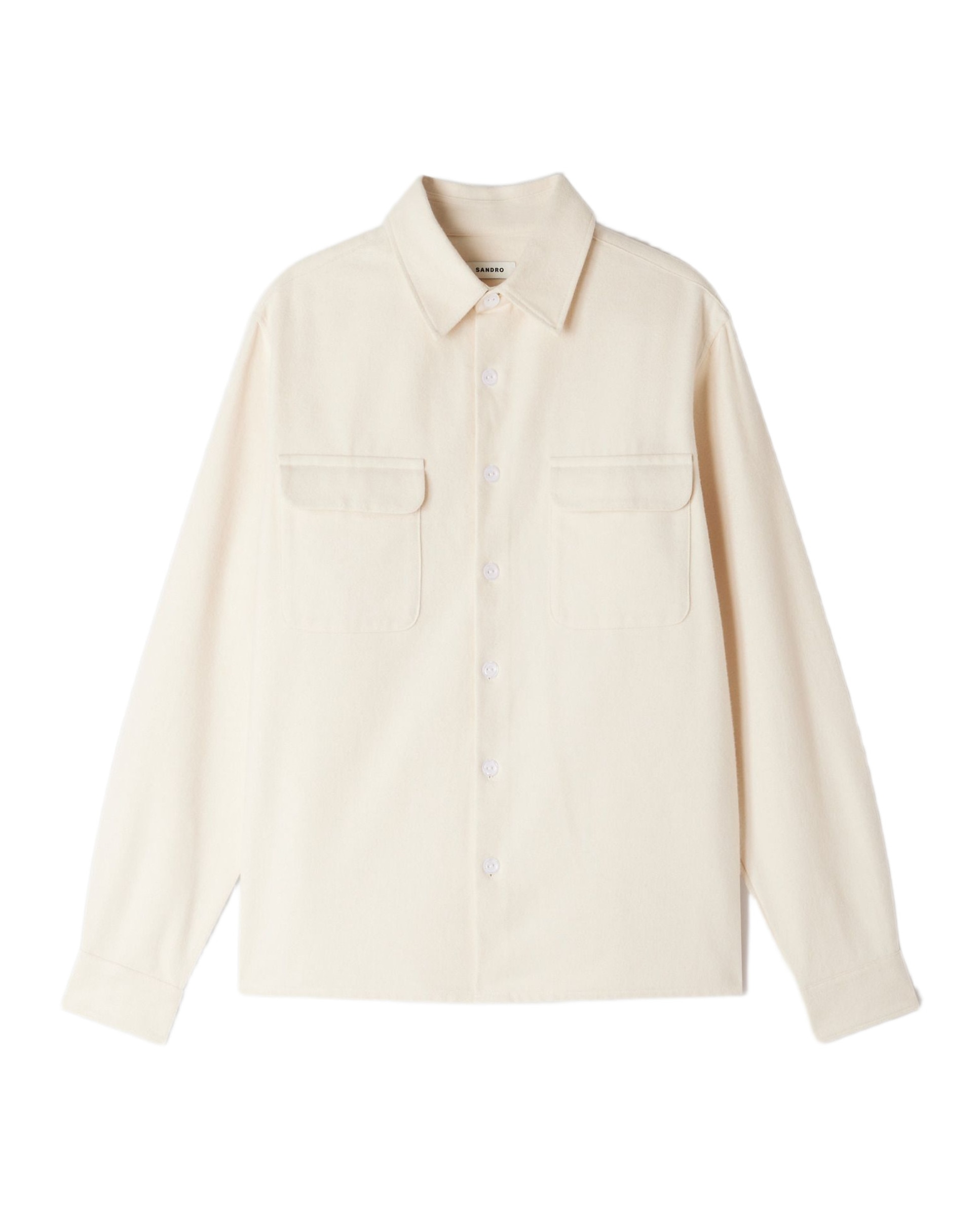 Sobrecamisa de hombre corte ancho efecto denim - Sandro - Blanco Blanco-1