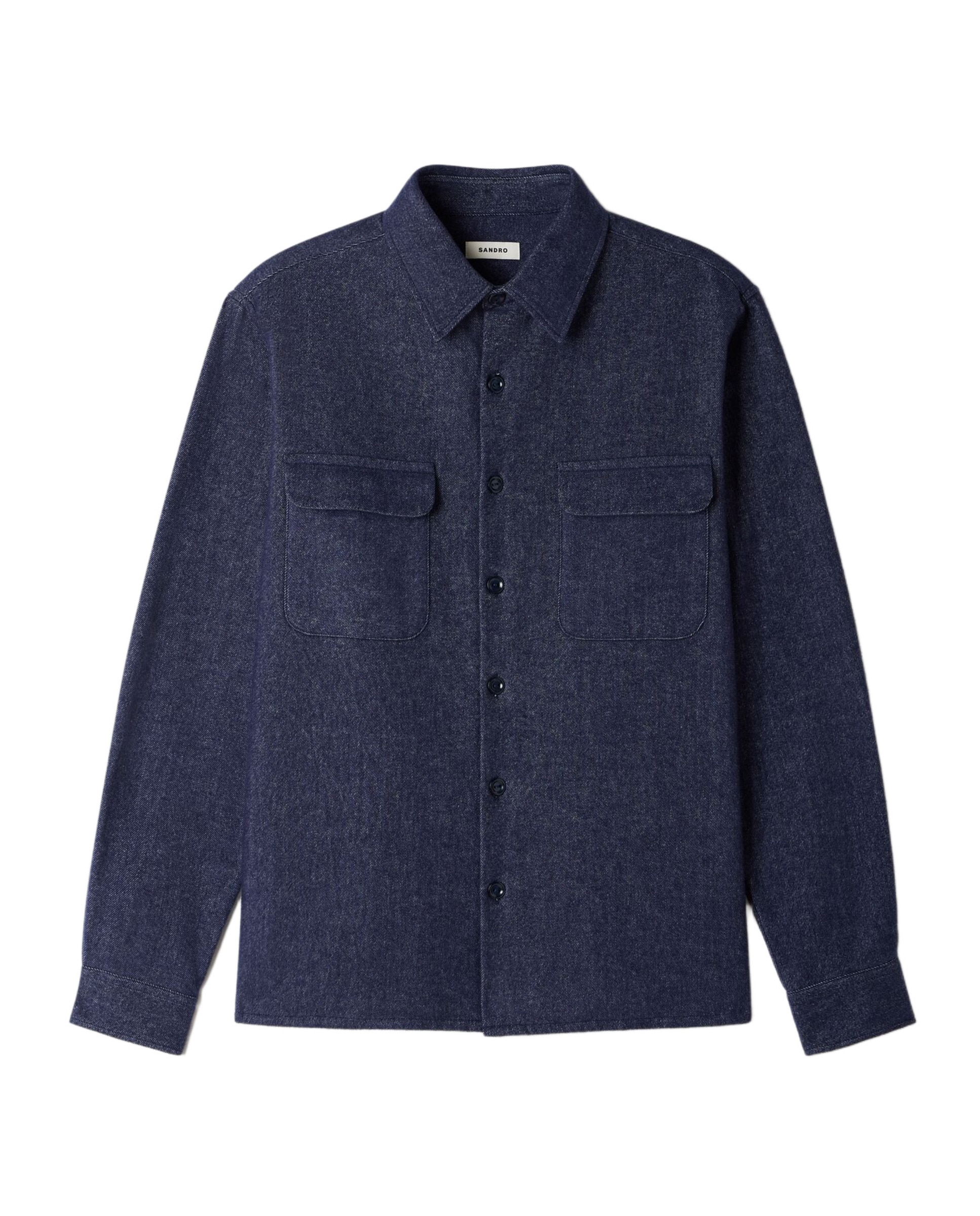 Sobrecamisa de hombre corte ancho efecto denim - Sandro - Azul Azul-6