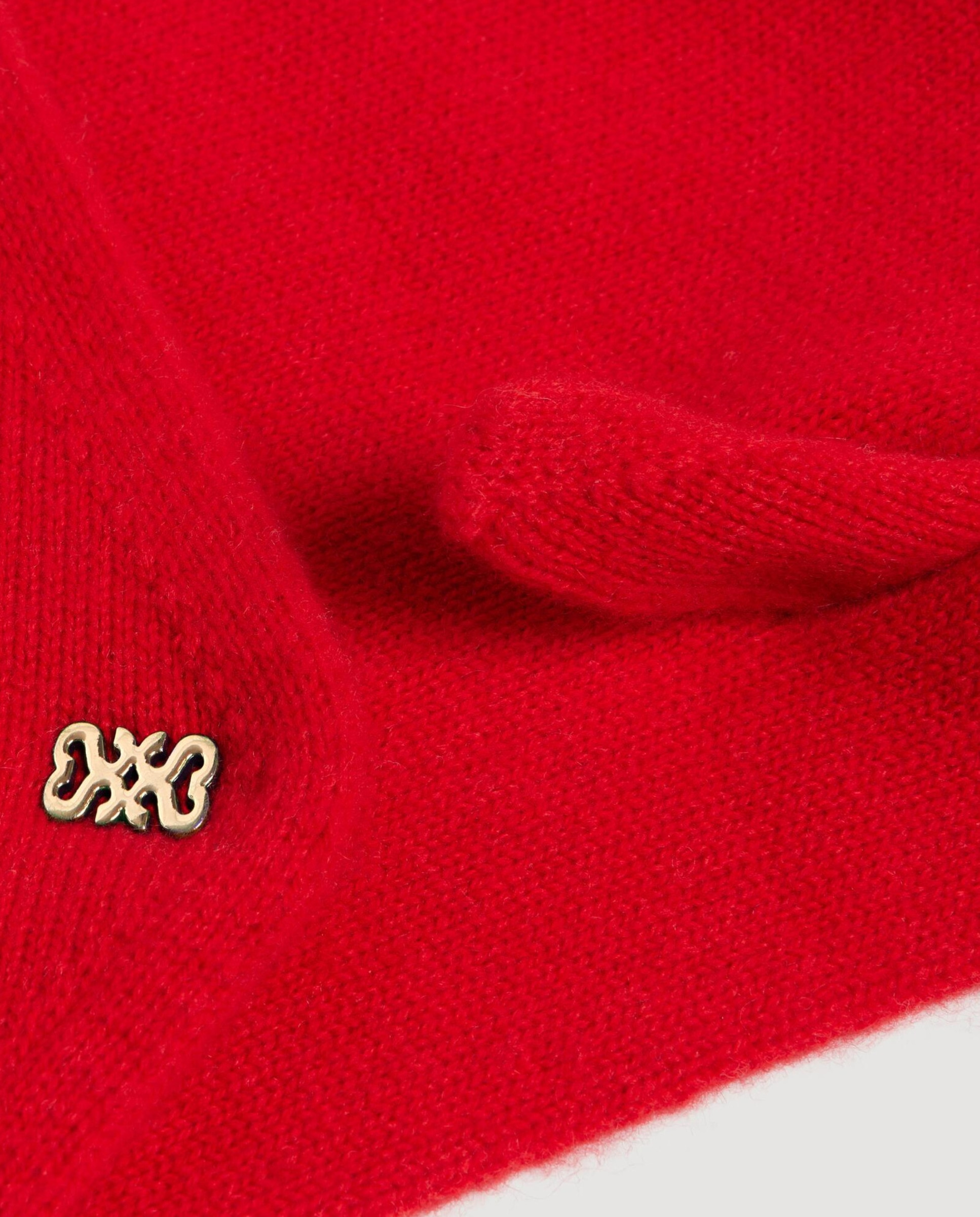 Bandana de mujer de lana de punto fino para anudar - Sandro - Rojo Rojo-4