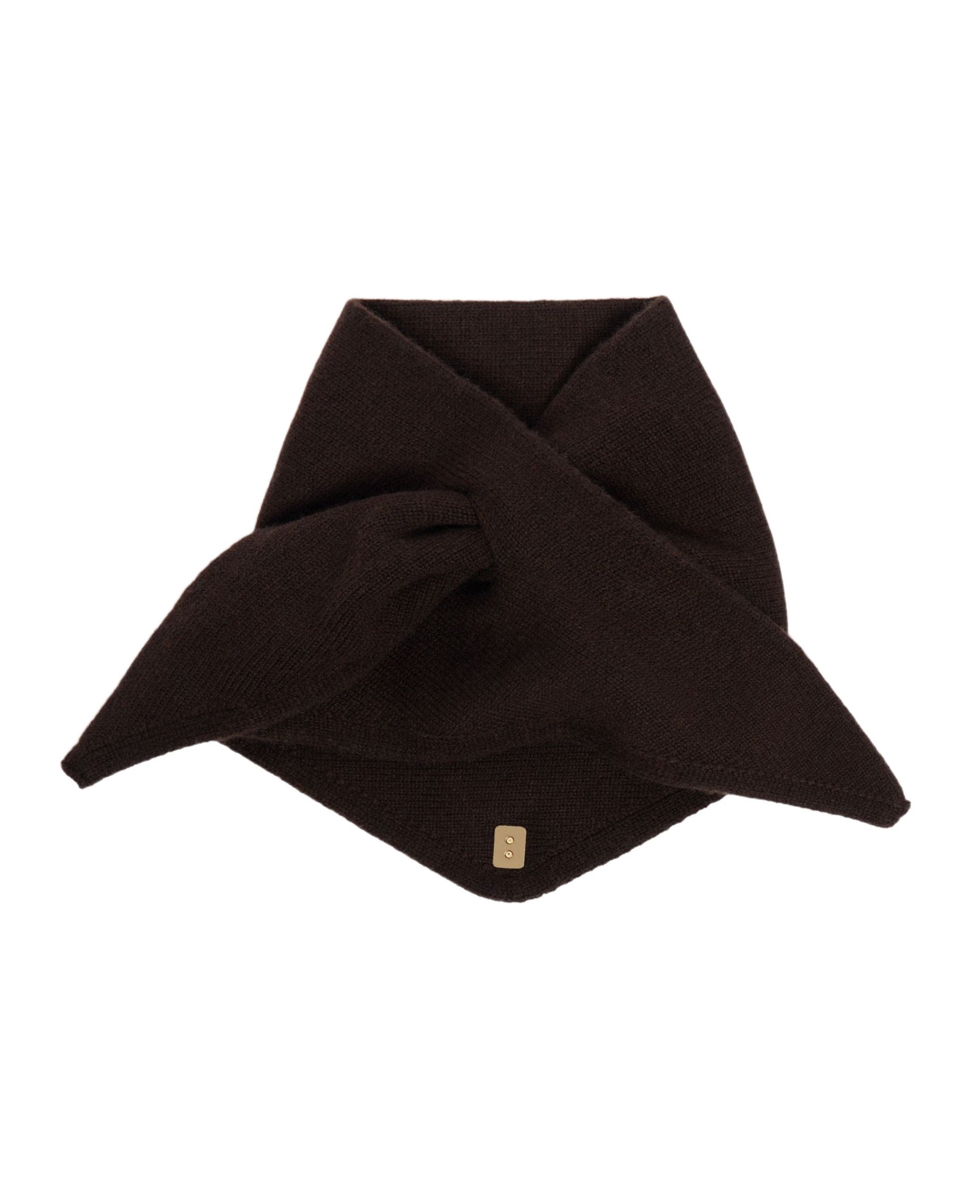 Bandana de mujer de lana de punto fino para anudar - Sandro - Marrón Marrón-1