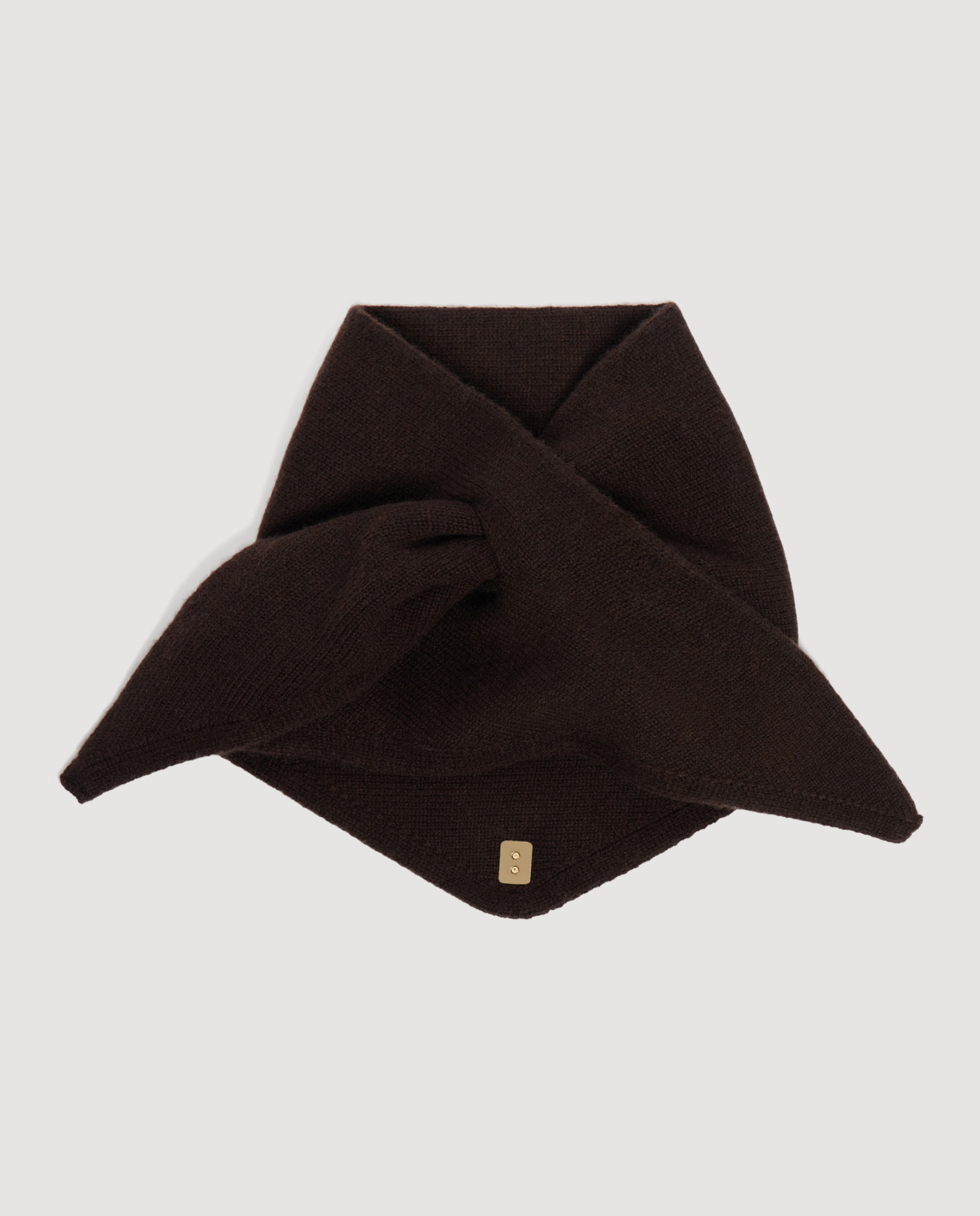 Bandana de mujer de lana de punto fino para anudar - Sandro - Marrón Marrón-5