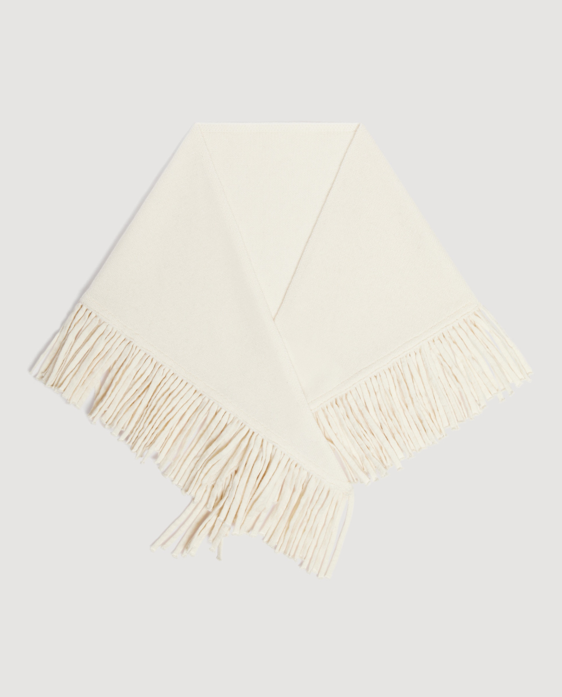 Fular de mujer triangular de lana con flecos - Sandro - Blanco Blanco-2